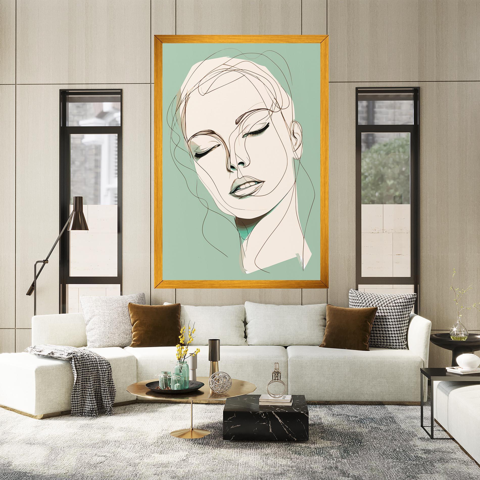 Leinwandbild Green White Face mockup 2