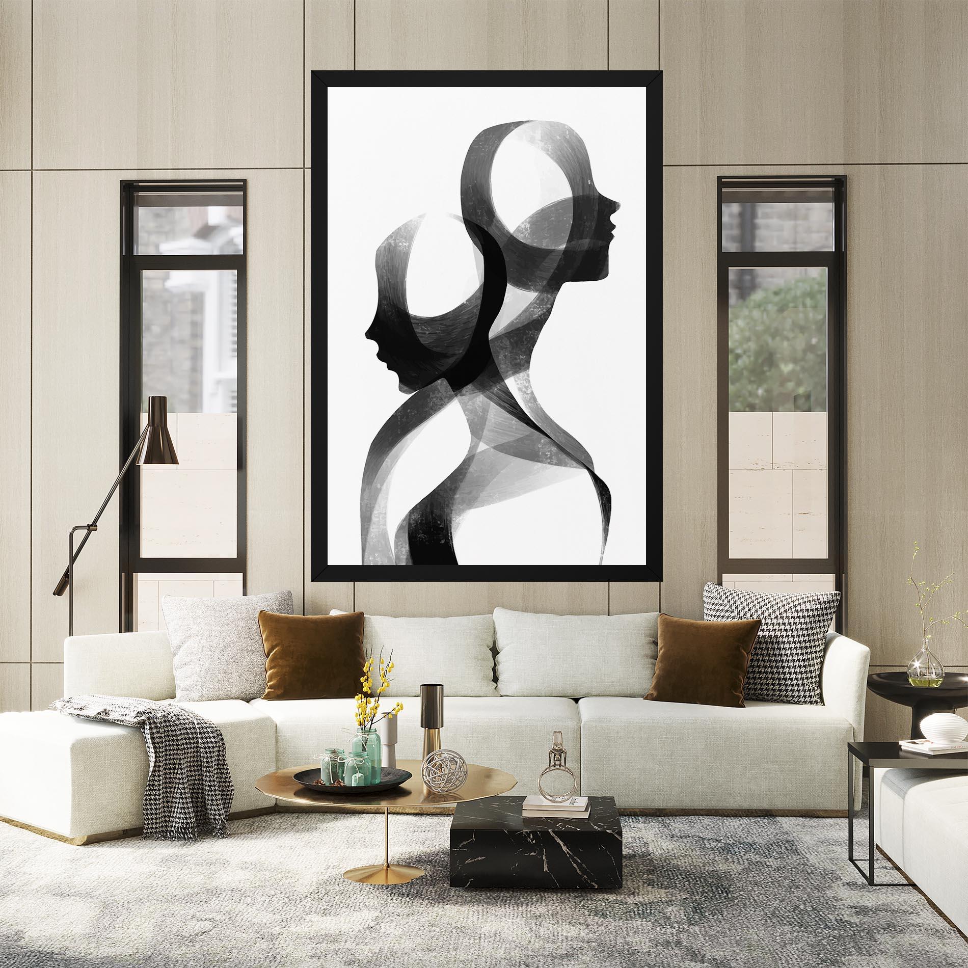 Leinwandbild Abstract Grey Couple mockup 2