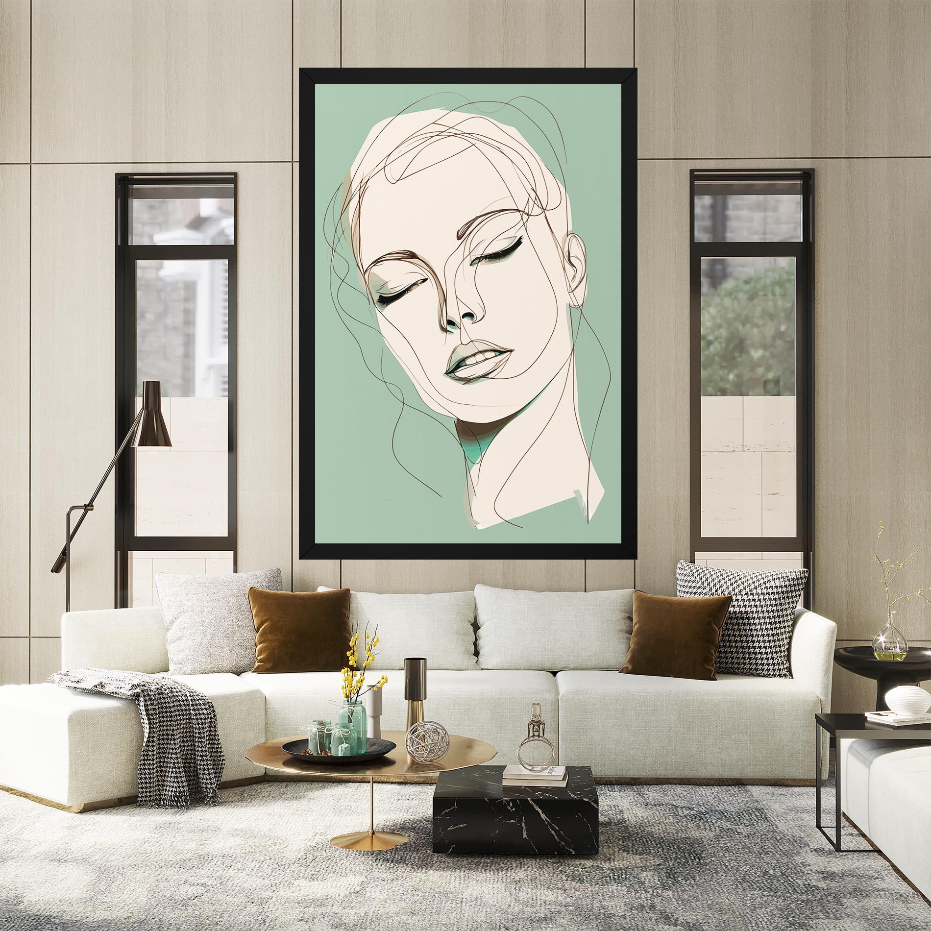 Leinwandbild Green White Face mockup 2