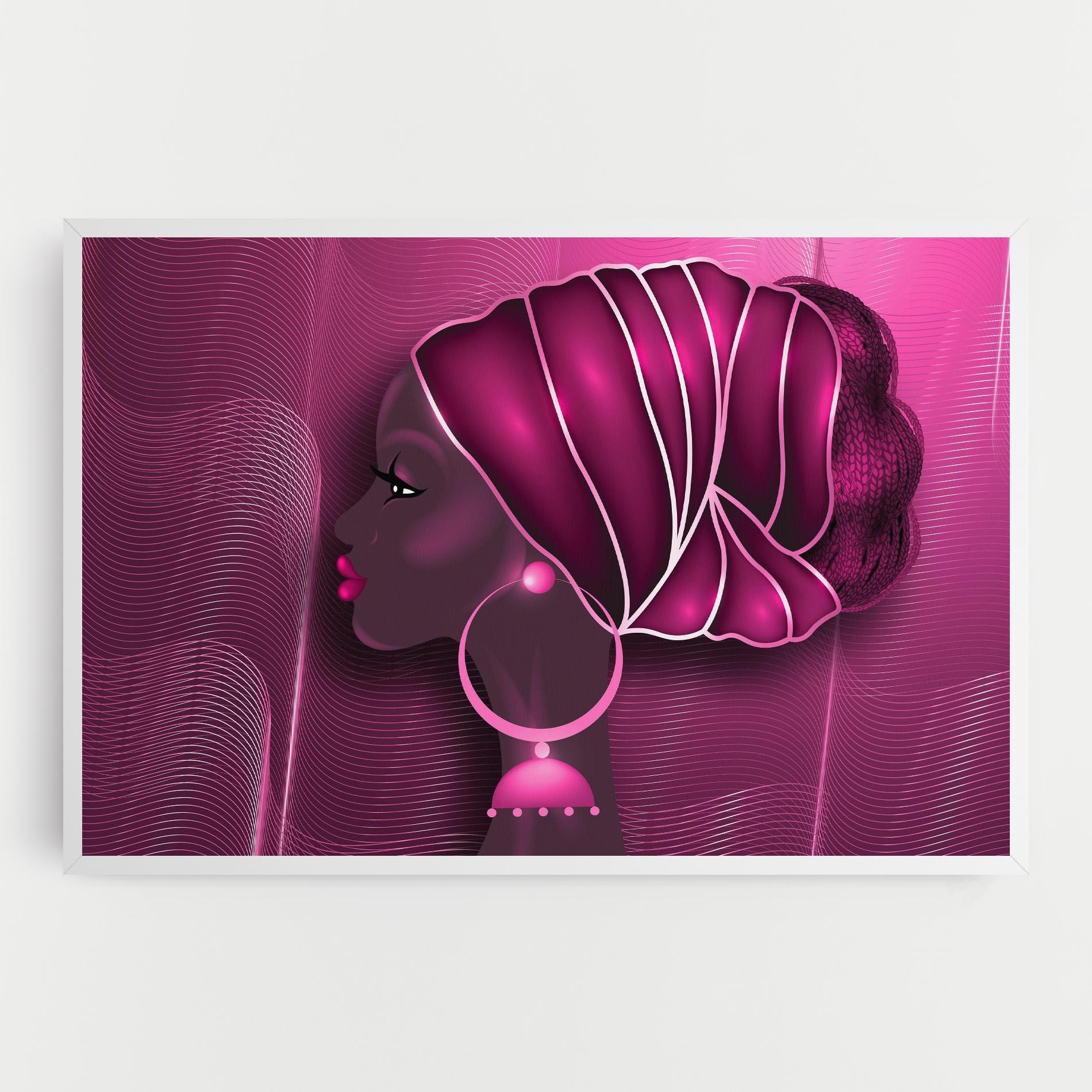 Leinwandbild African Pink Woman mockup 0