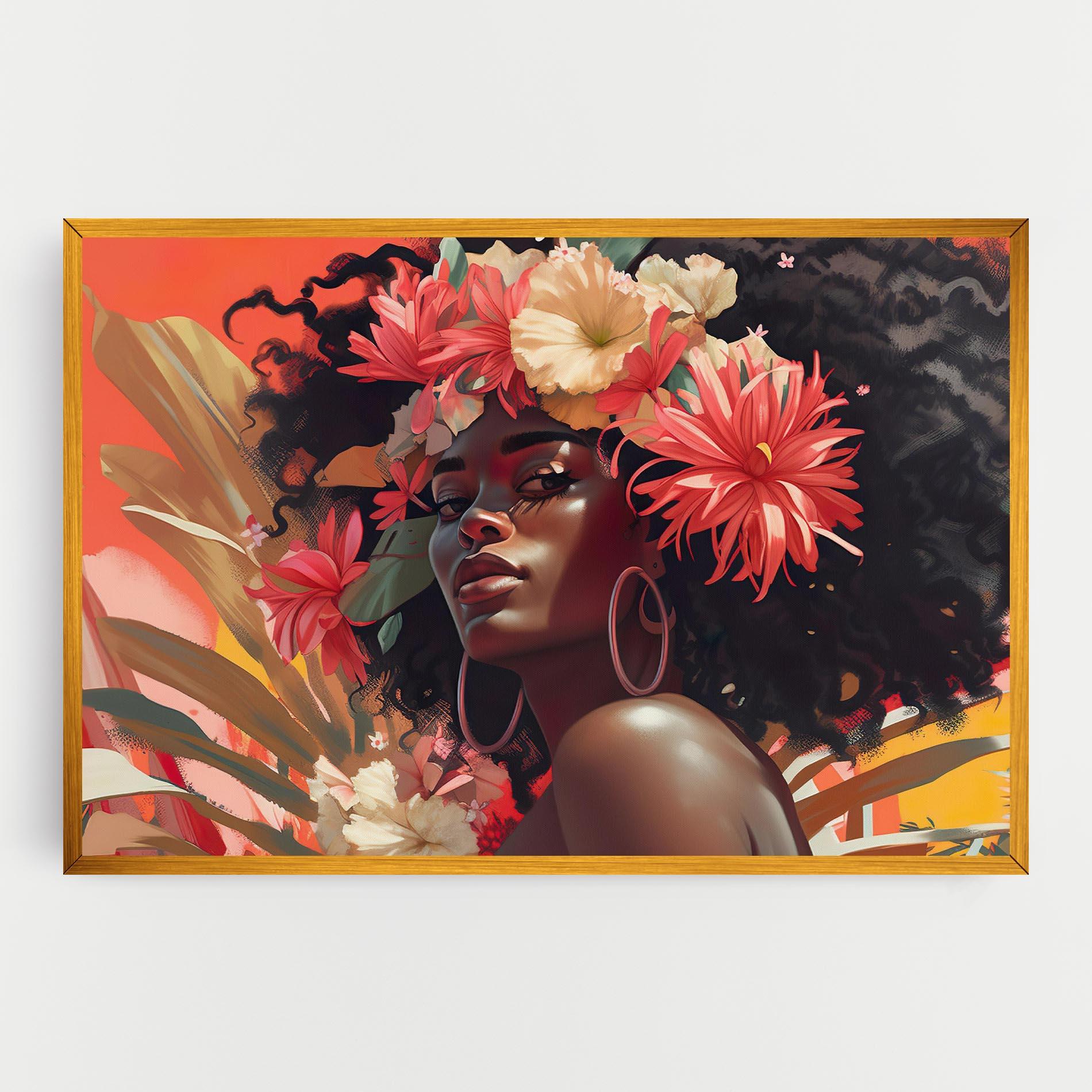 Leinwandbild African Flower Woman mockup 0
