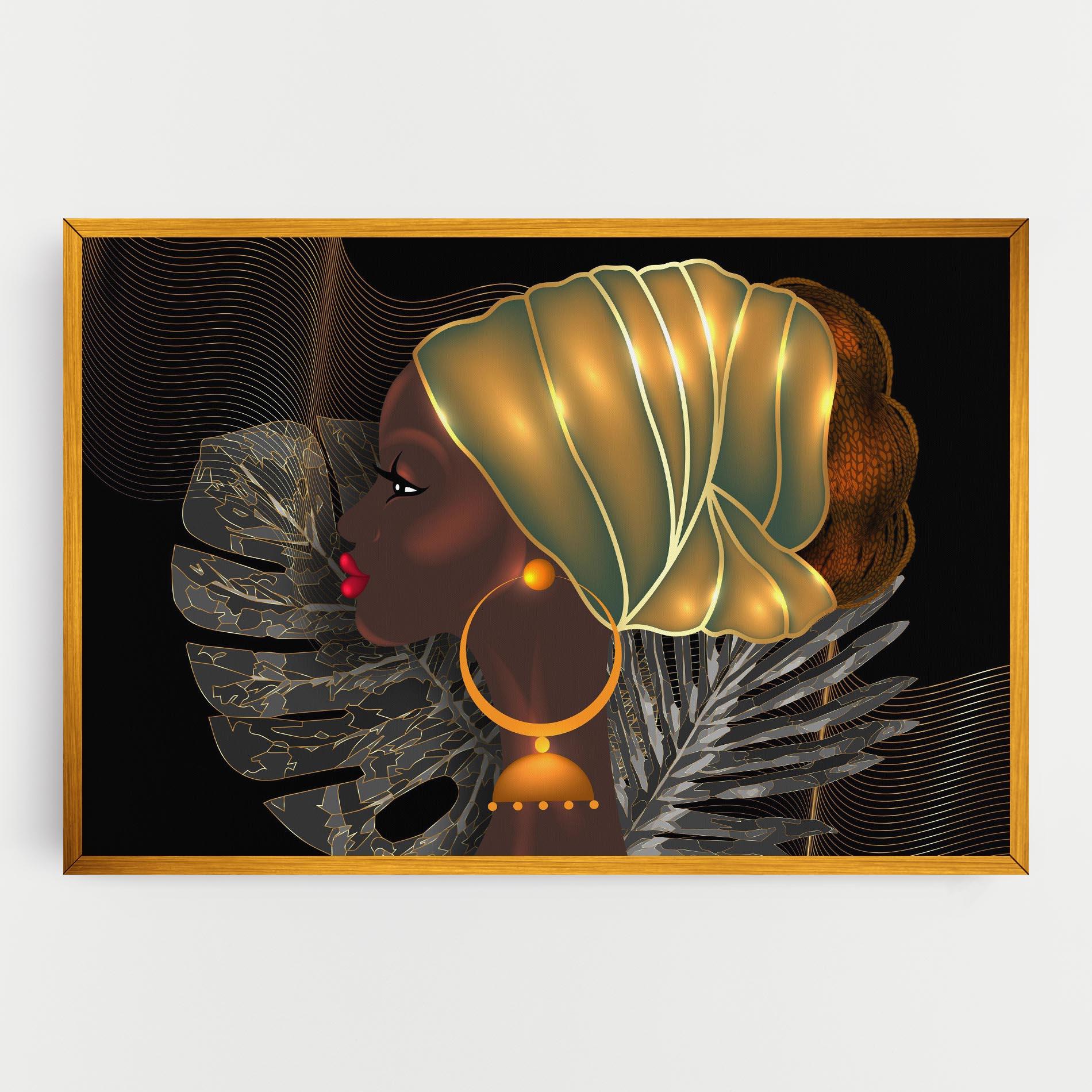 Leinwandbild African Gold Leaf mockup 0