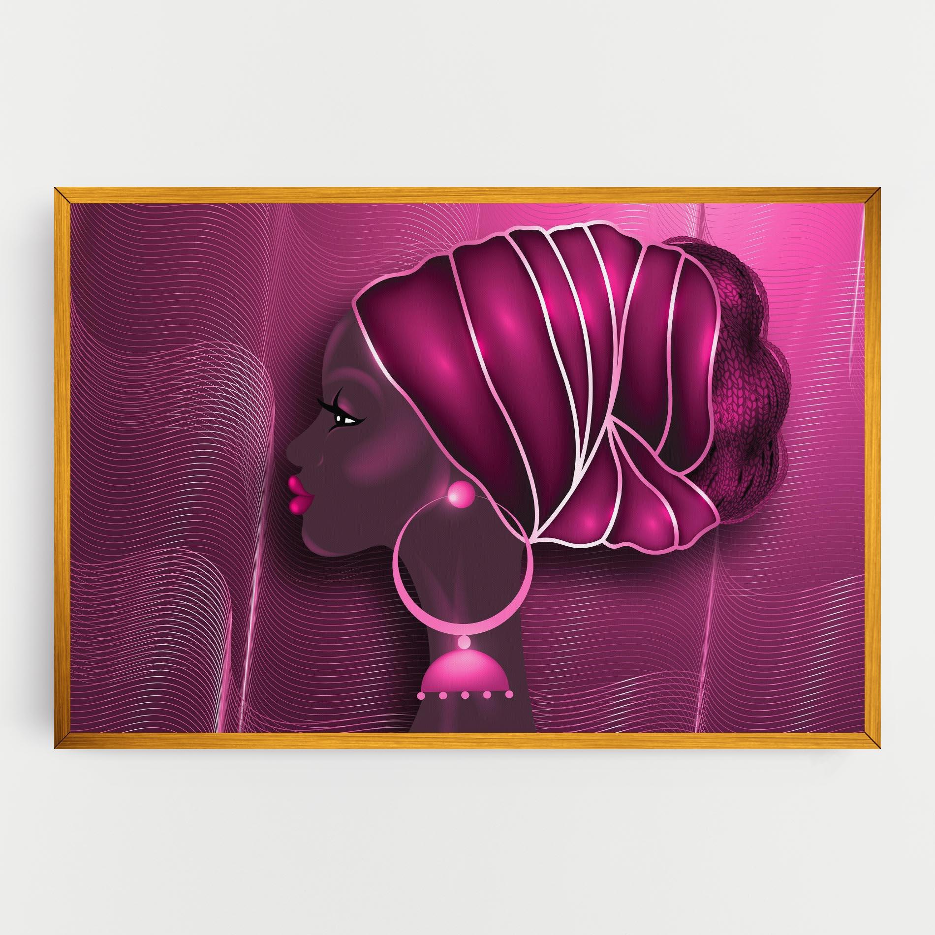 Leinwandbild African Pink Woman mockup 0