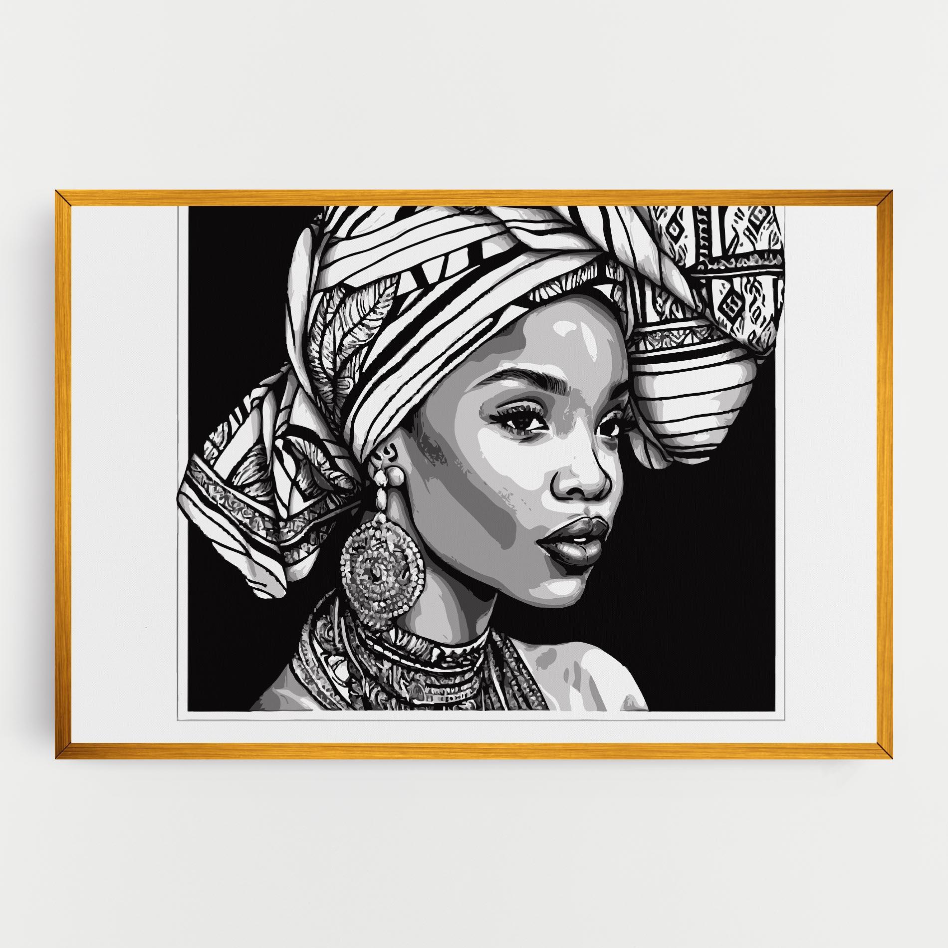 Leinwandbild Beautiful African Lady mockup 0