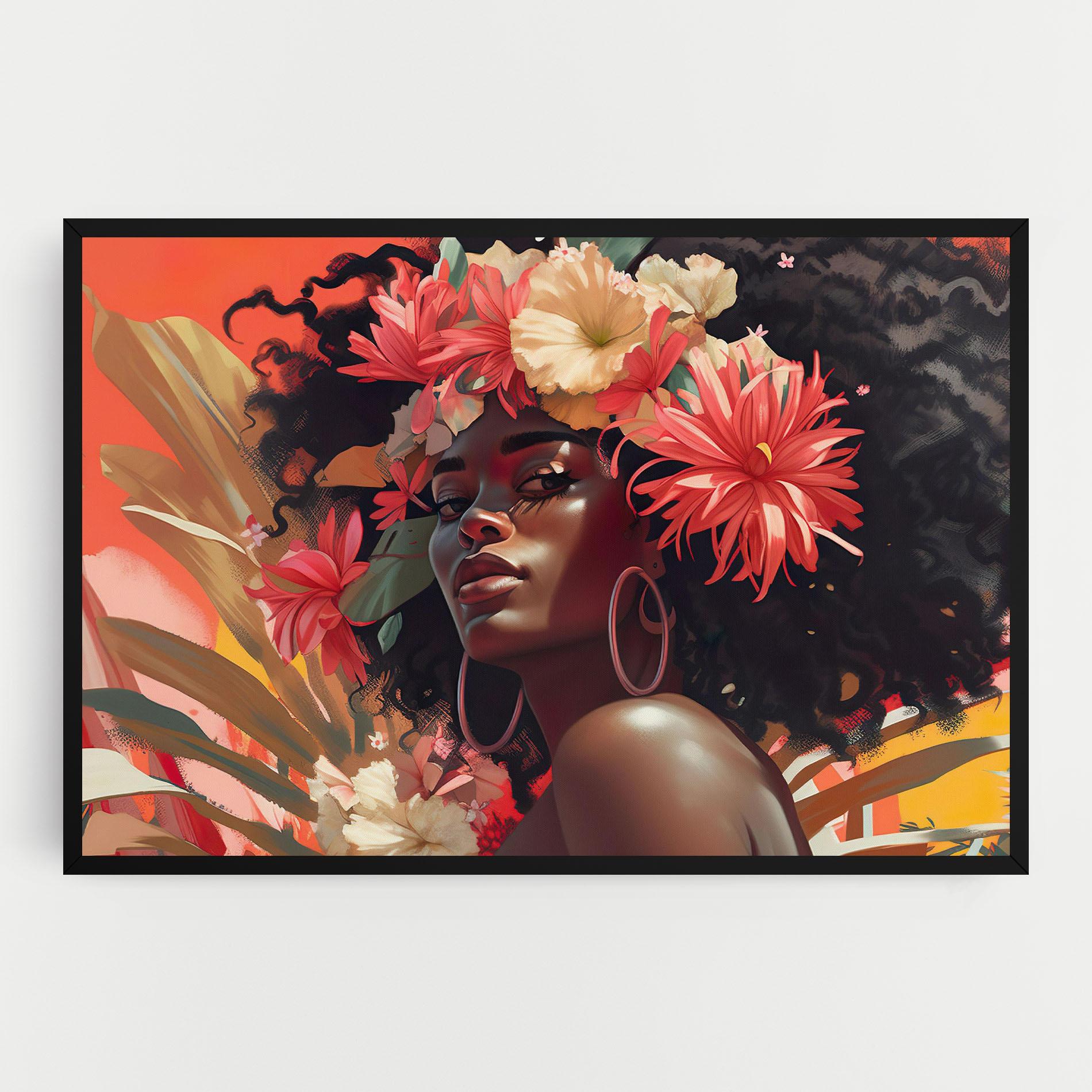 Leinwandbild African Flower Woman mockup 0