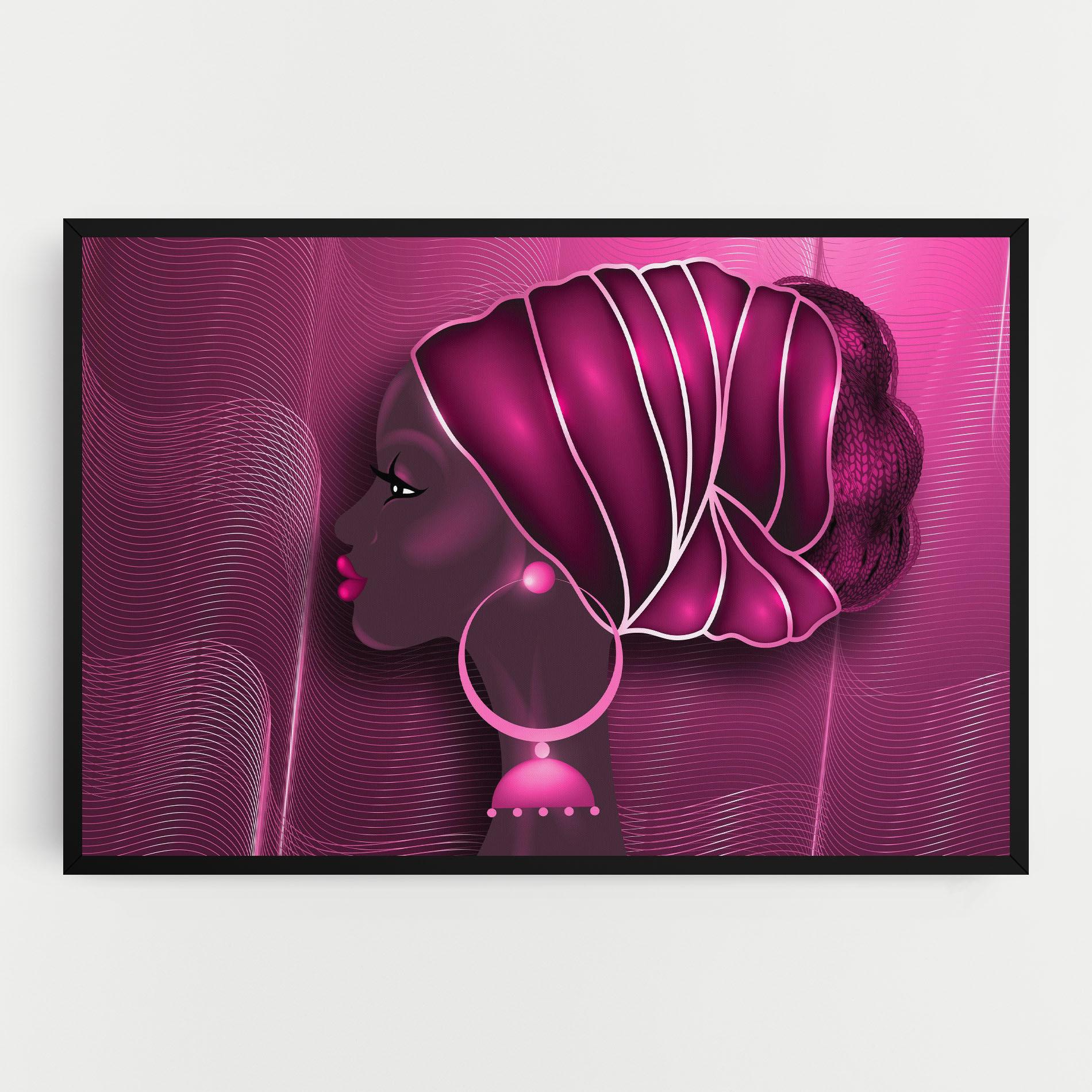 Leinwandbild African Pink Woman mockup 0