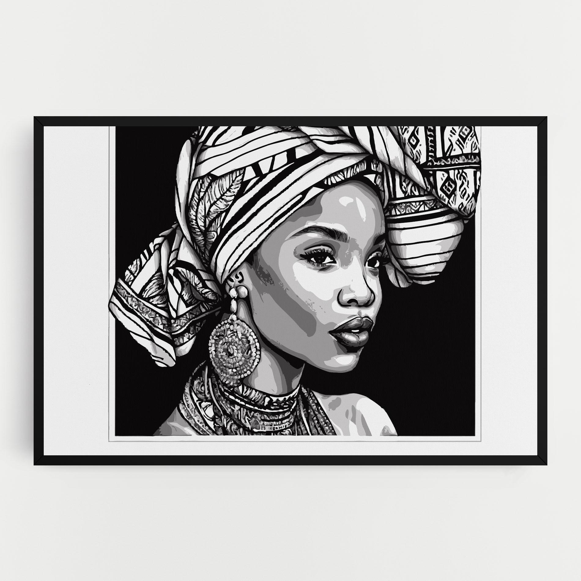 Leinwandbild Beautiful African Lady mockup 0
