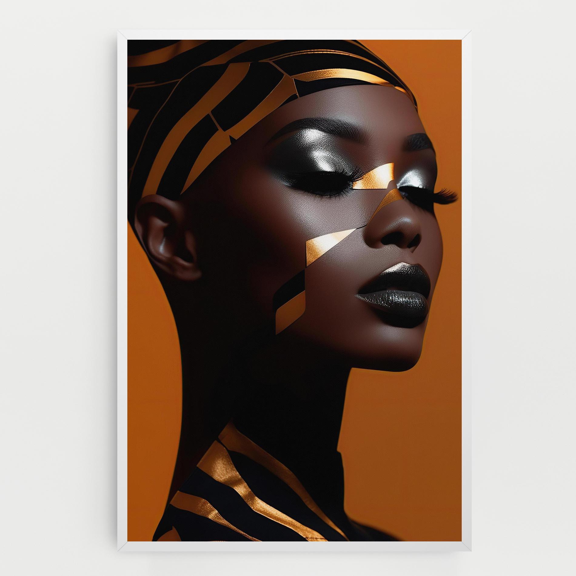 Leinwandbild African Woman On Orange mockup 0