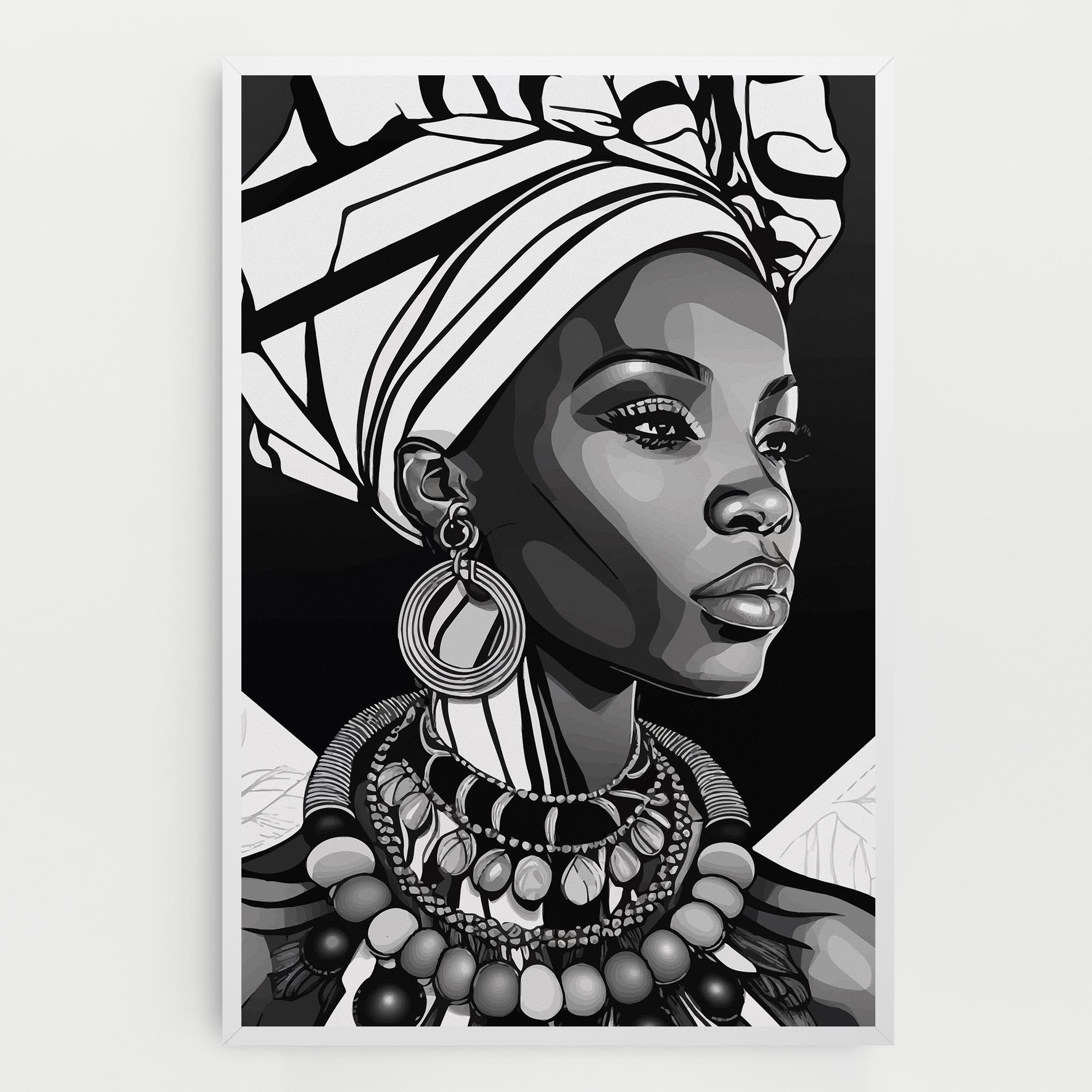 Leinwandbild Black White African mockup 0