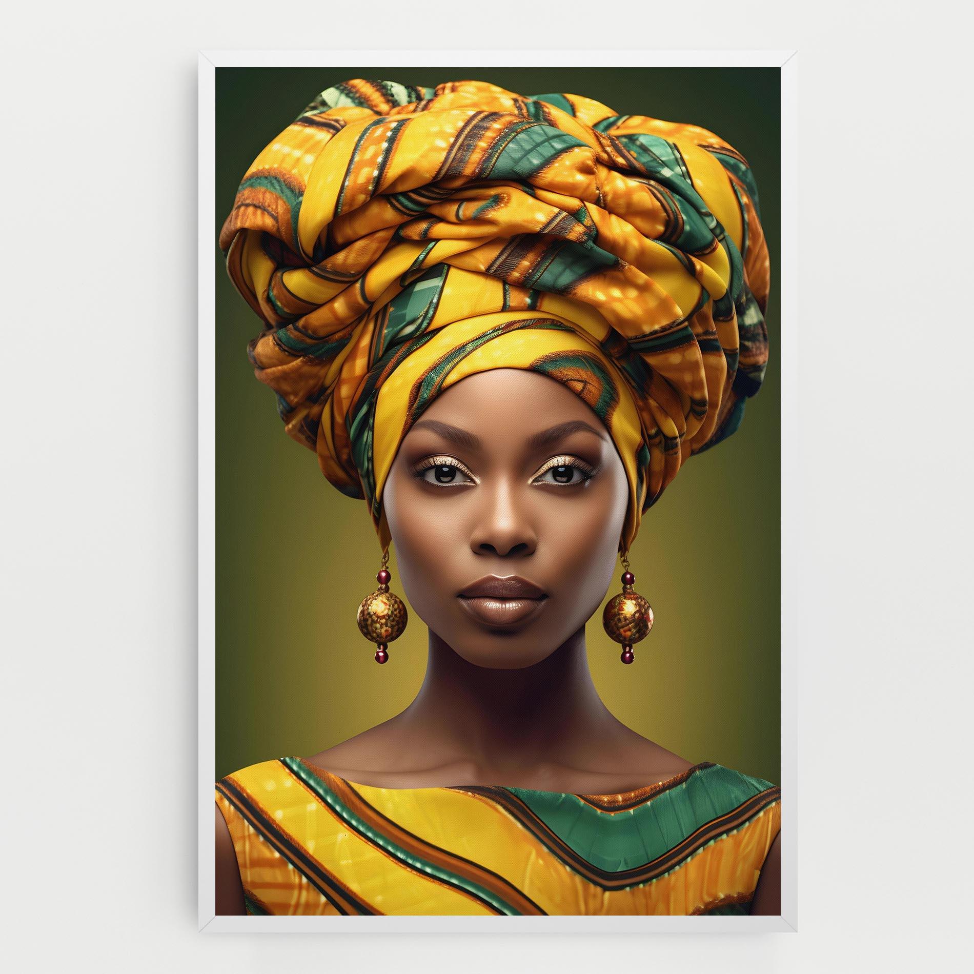 Leinwandbild Yellow Scarf Woman mockup 0