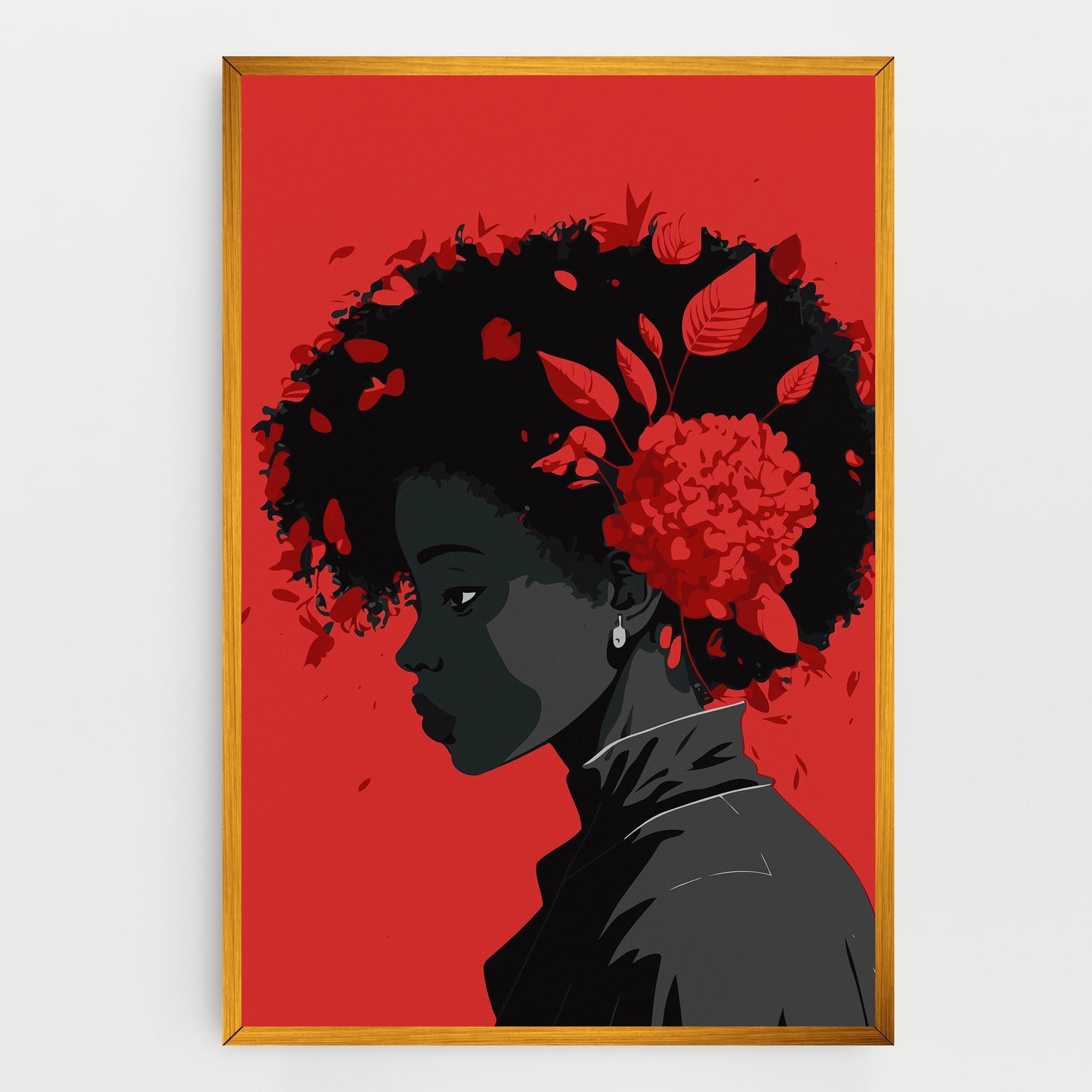 Leinwandbild African Red Flower mockup 0