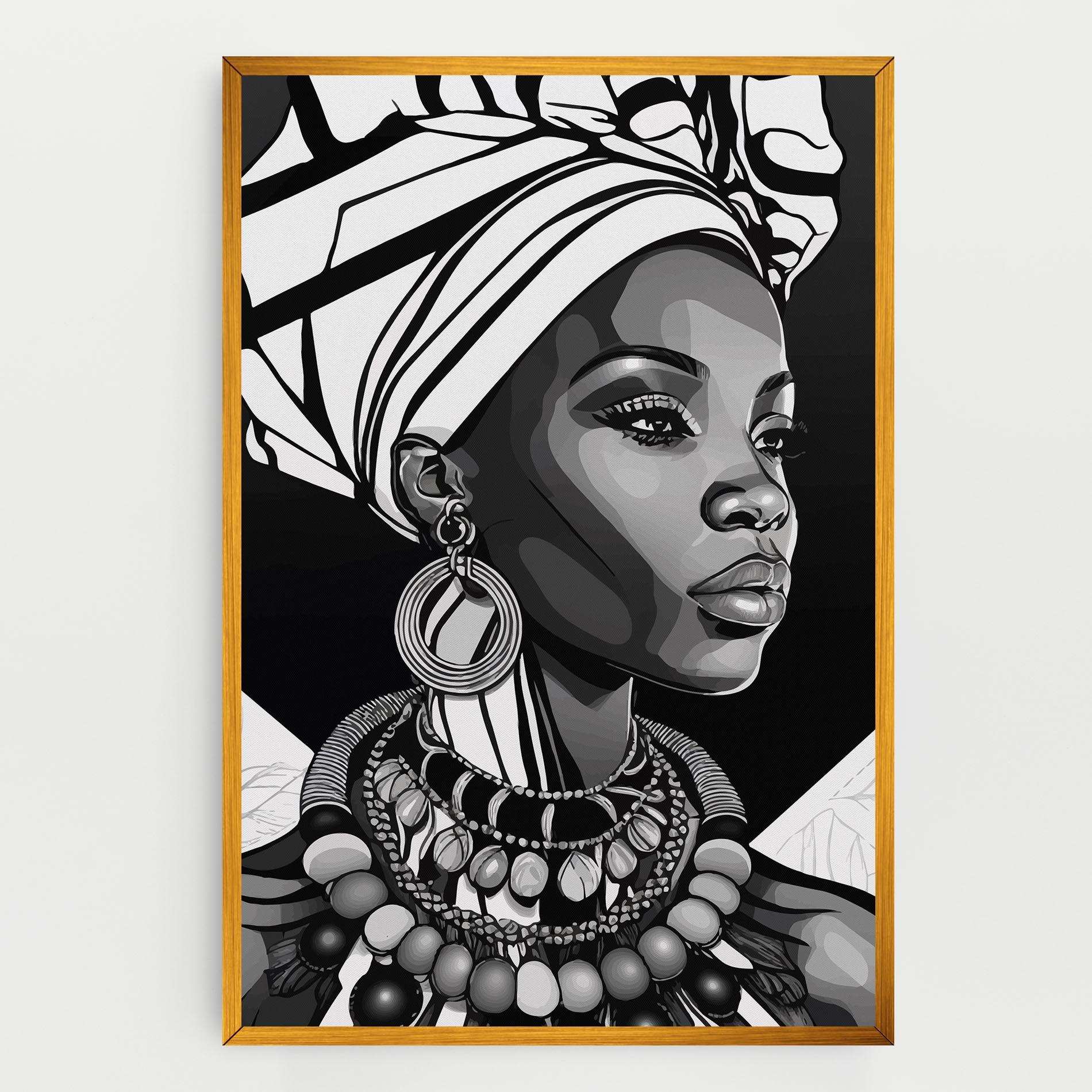 Leinwandbild Black White African mockup 0