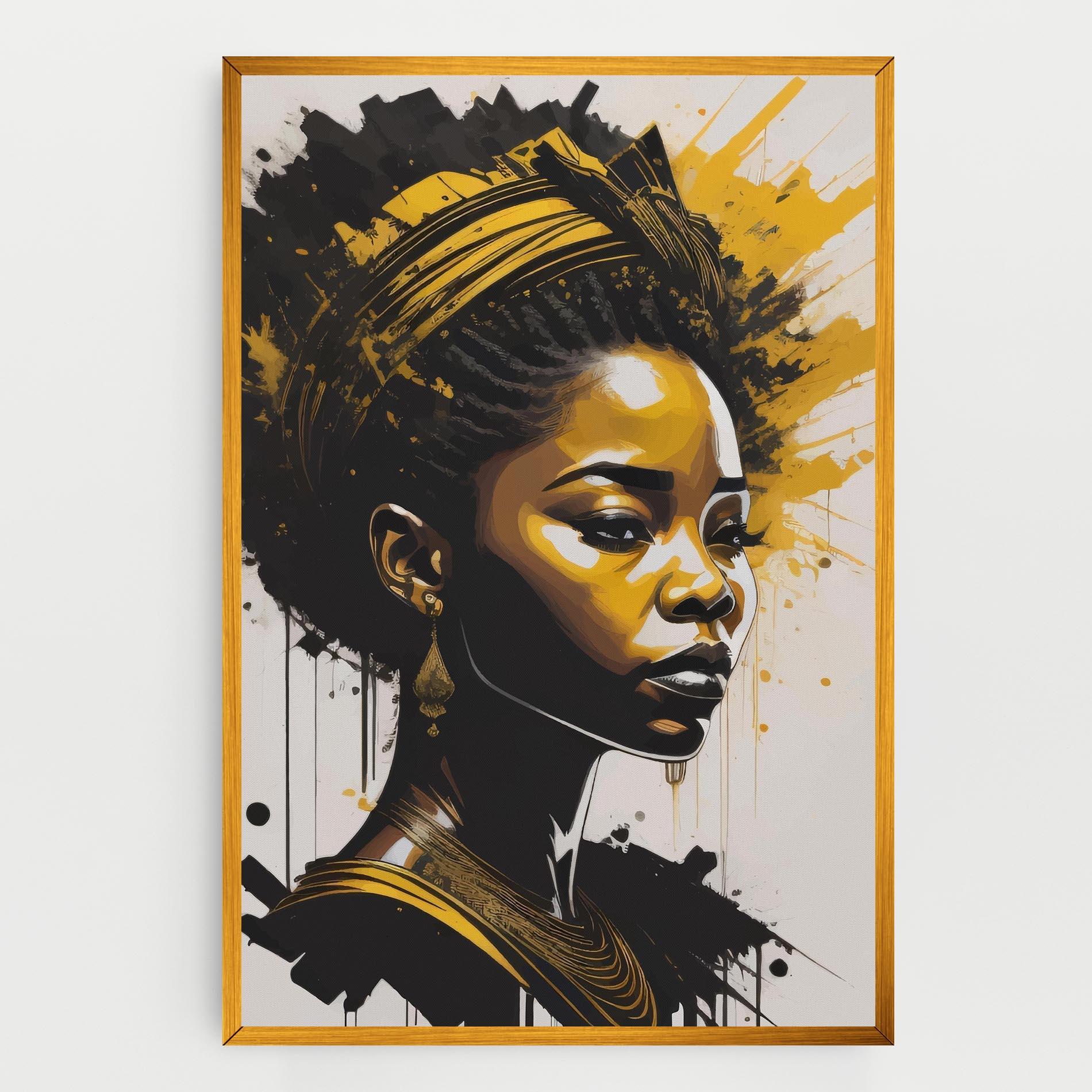 Leinwandbild Gold African Woman mockup 0