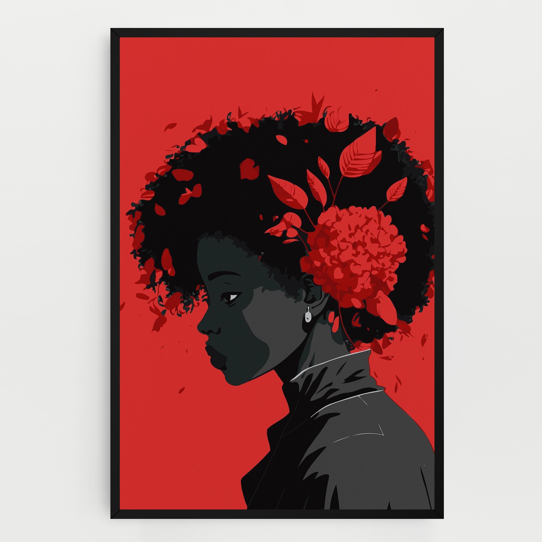 Leinwandbild African Red Flower mockup 0