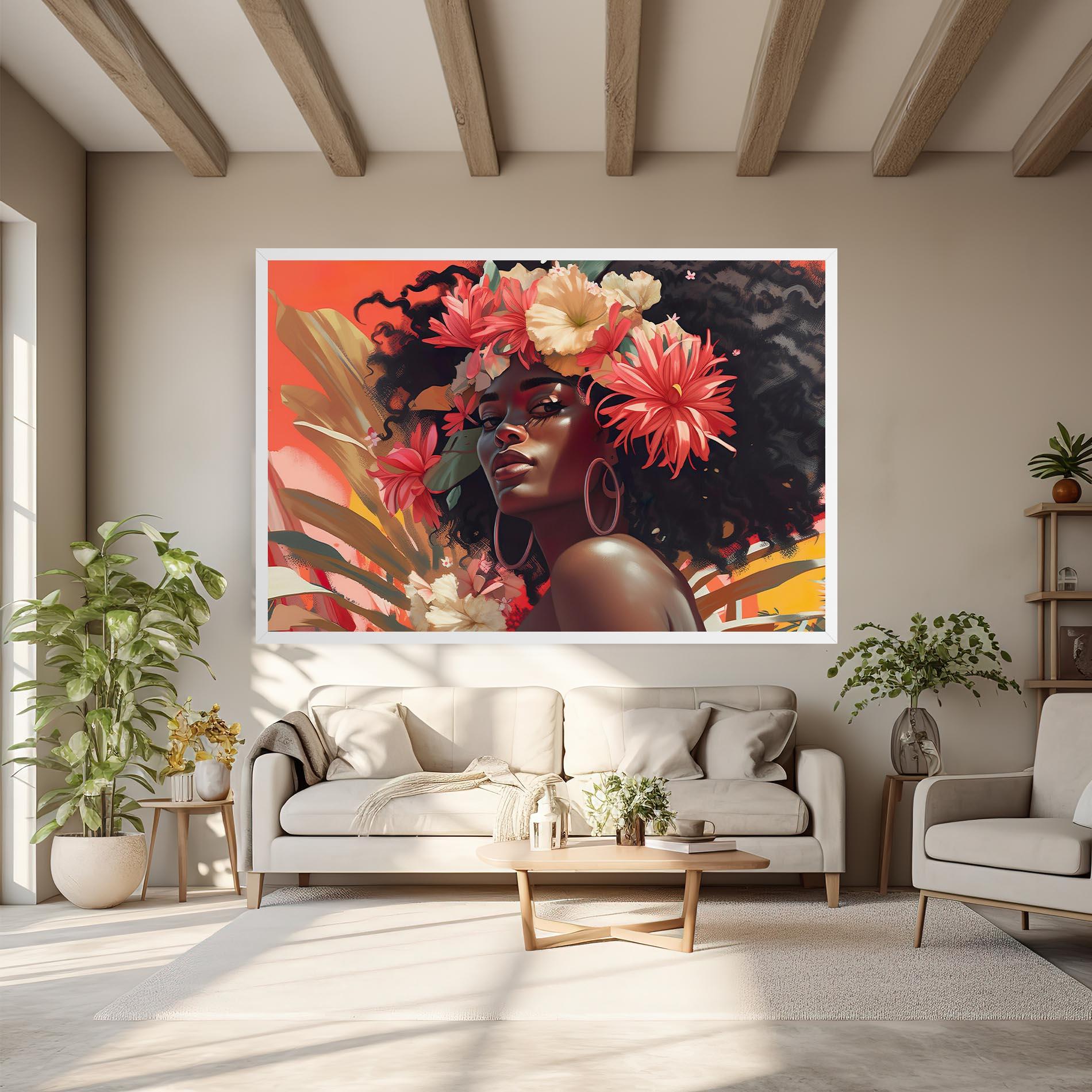 Leinwandbild African Flower Woman mockup 6