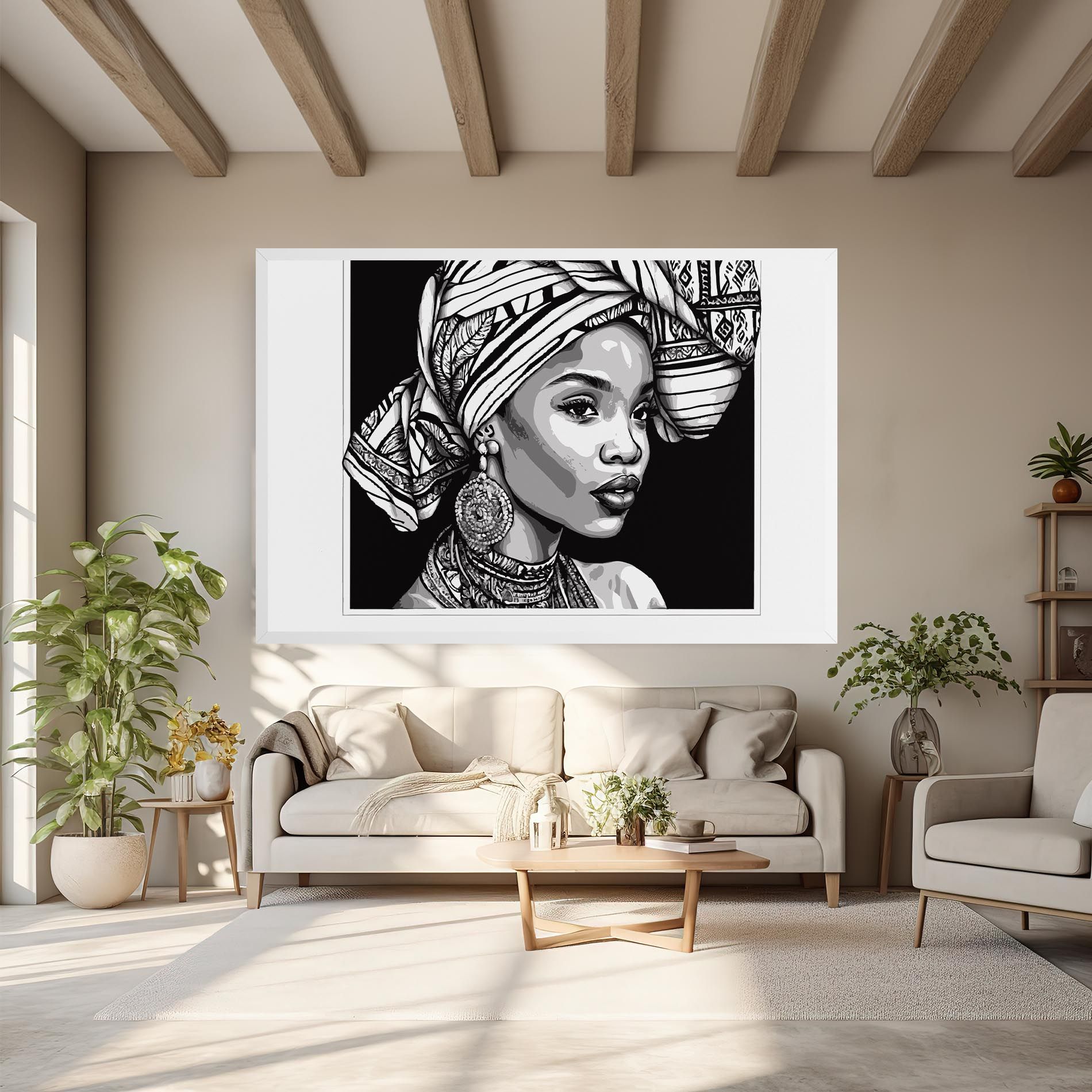 Beautiful African Lady mockup 6