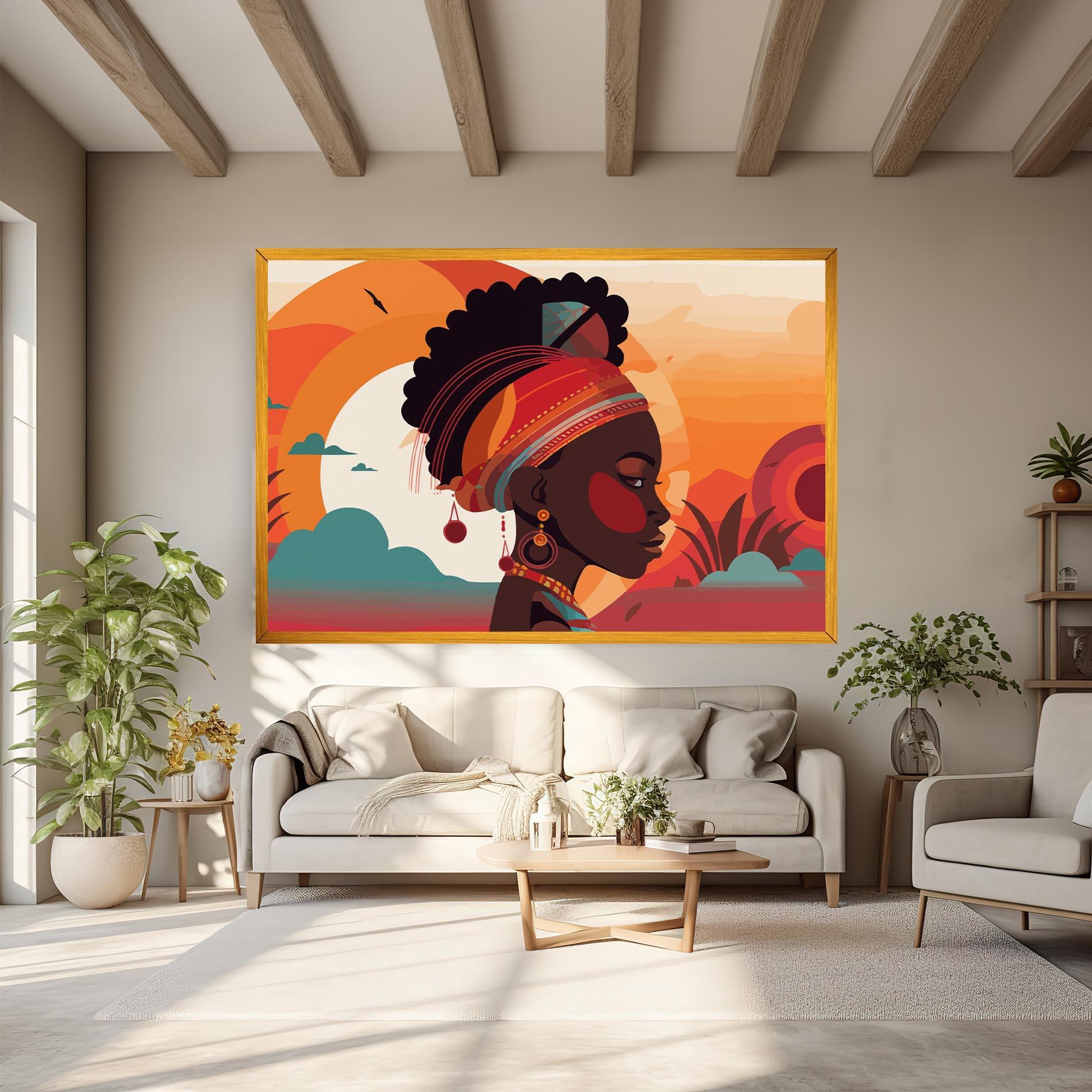 Leinwandbild African Lady Art mockup 6