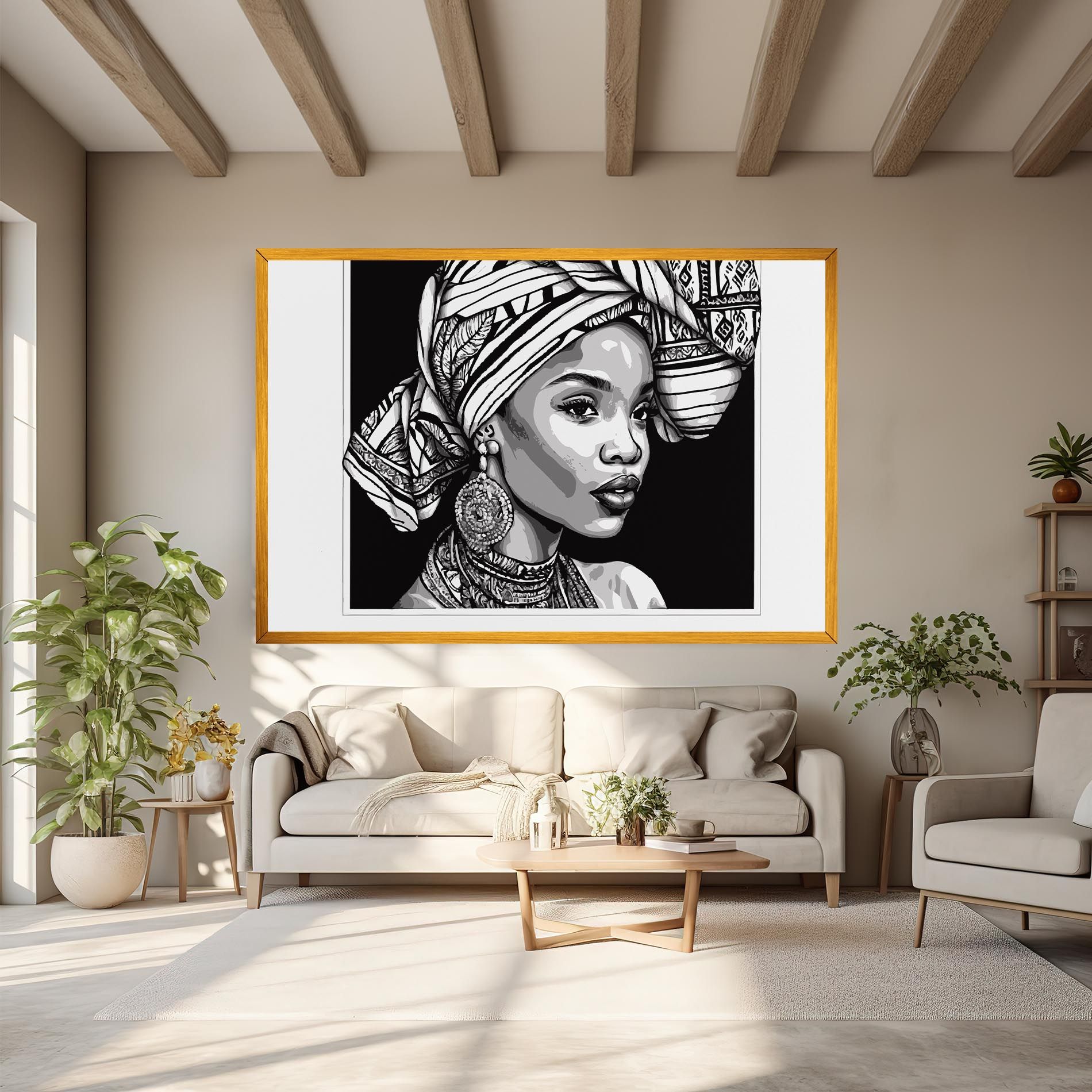 Beautiful African Lady mockup 6