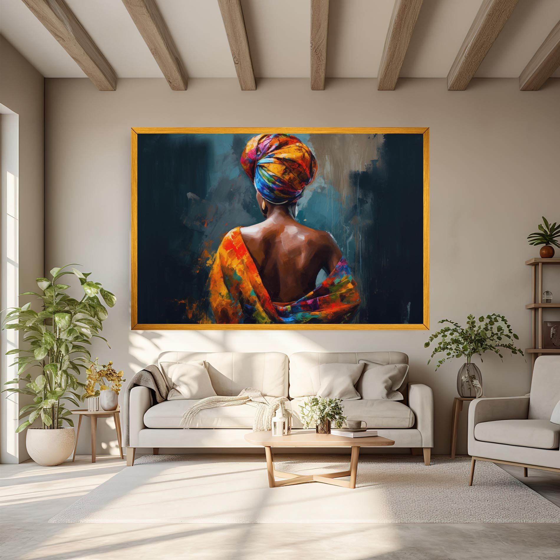 Leinwandbild Colorful Turban Woman mockup 6