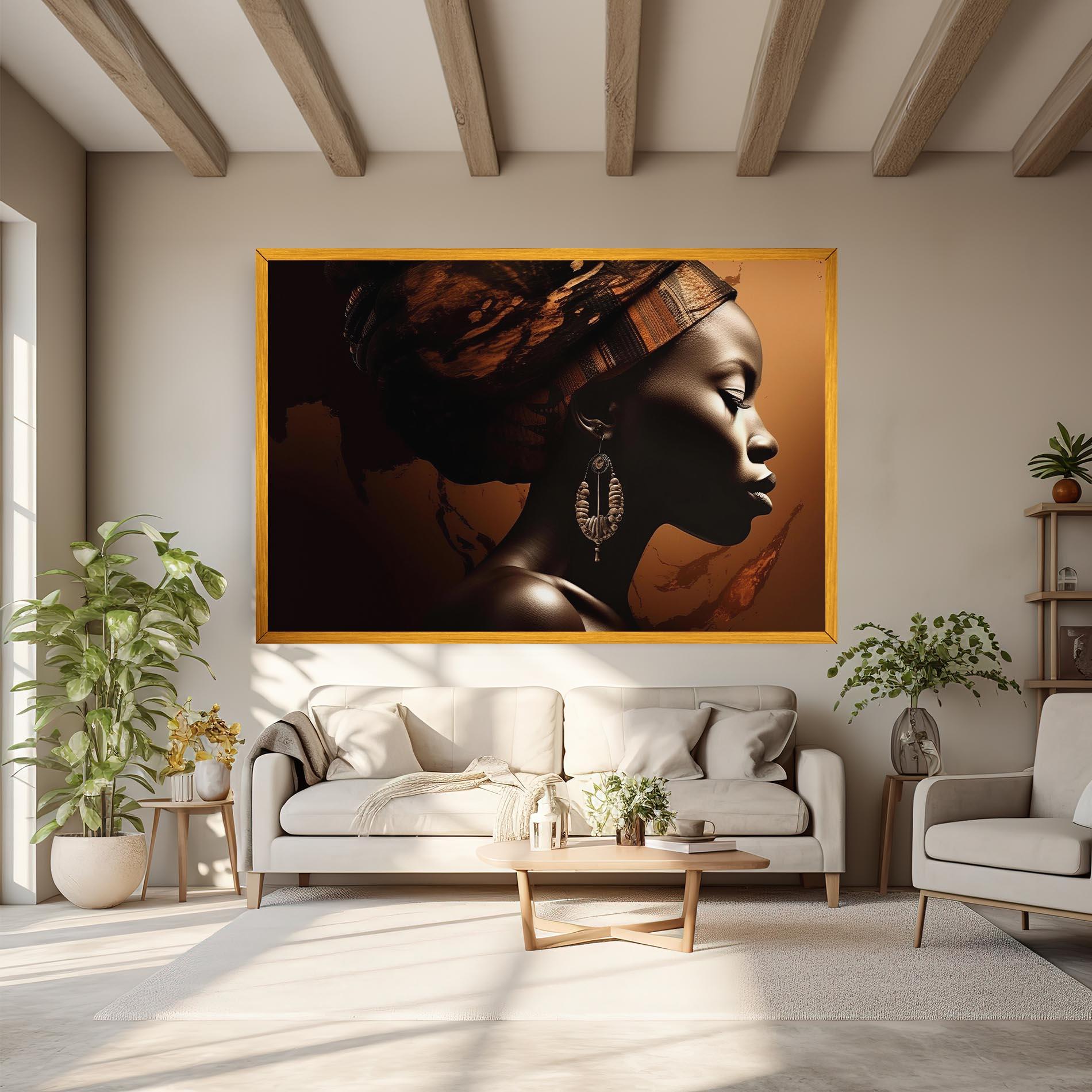 Leinwandbild Interesting African Earrings mockup 6