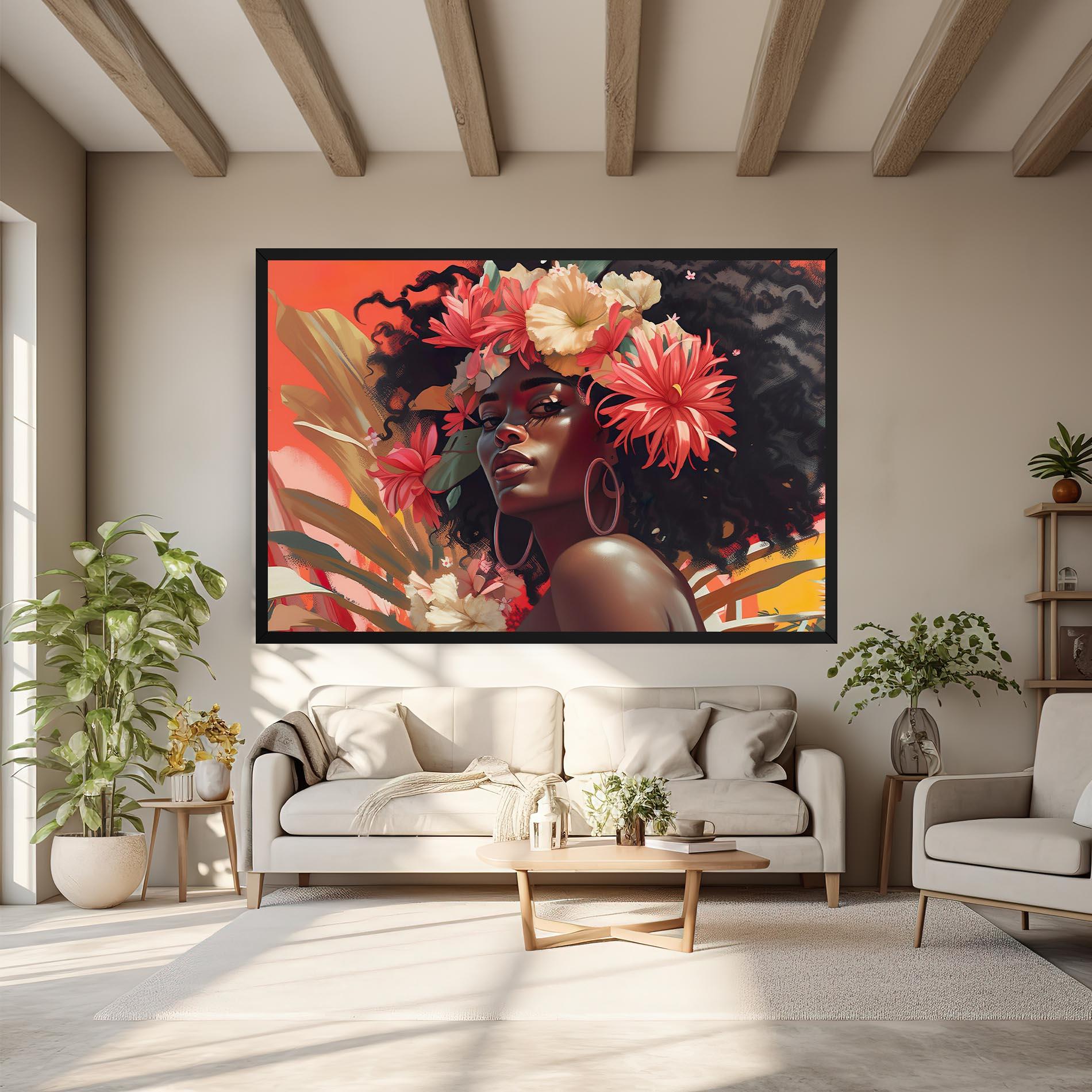 Leinwandbild African Flower Woman mockup 6