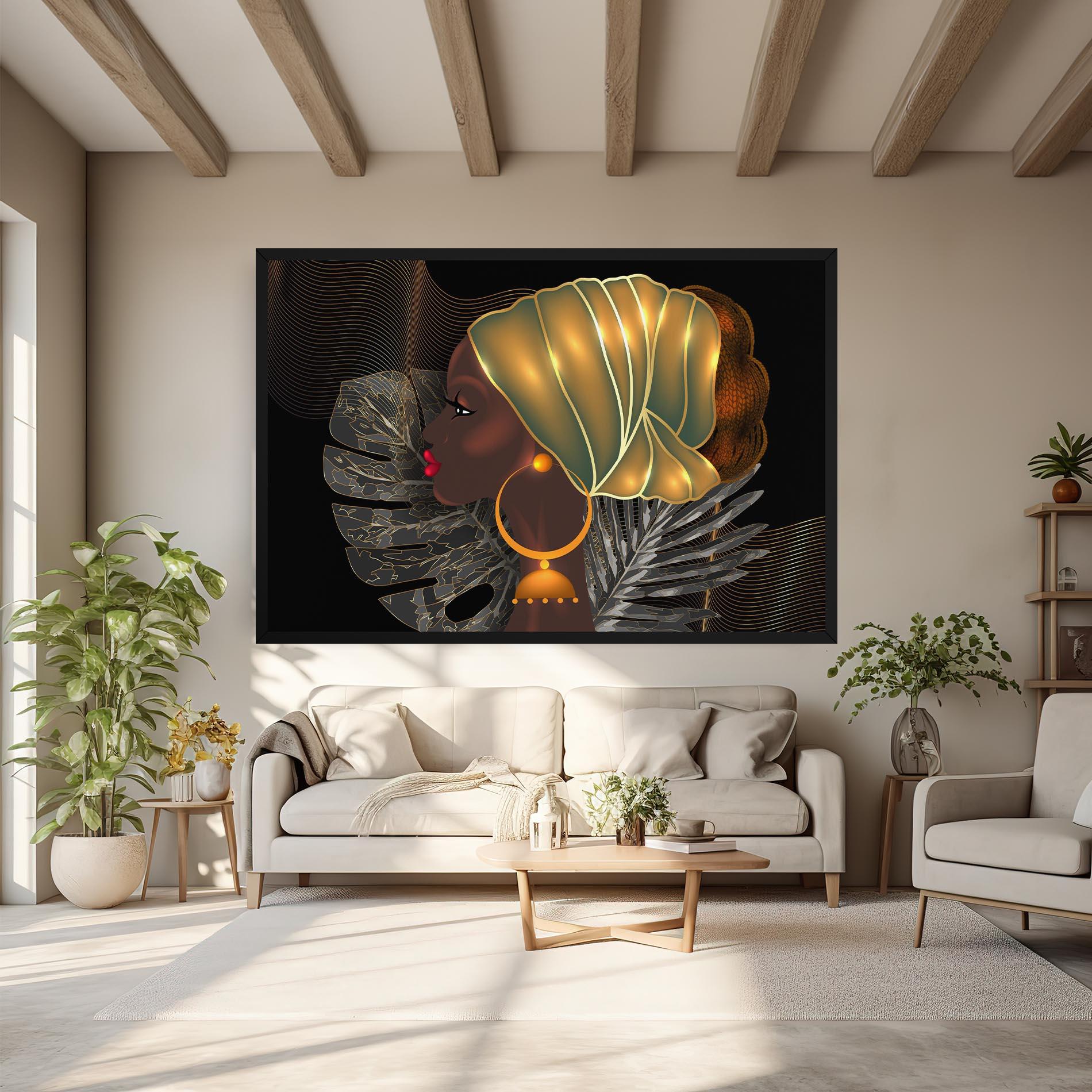Leinwandbild African Gold Leaf mockup 6