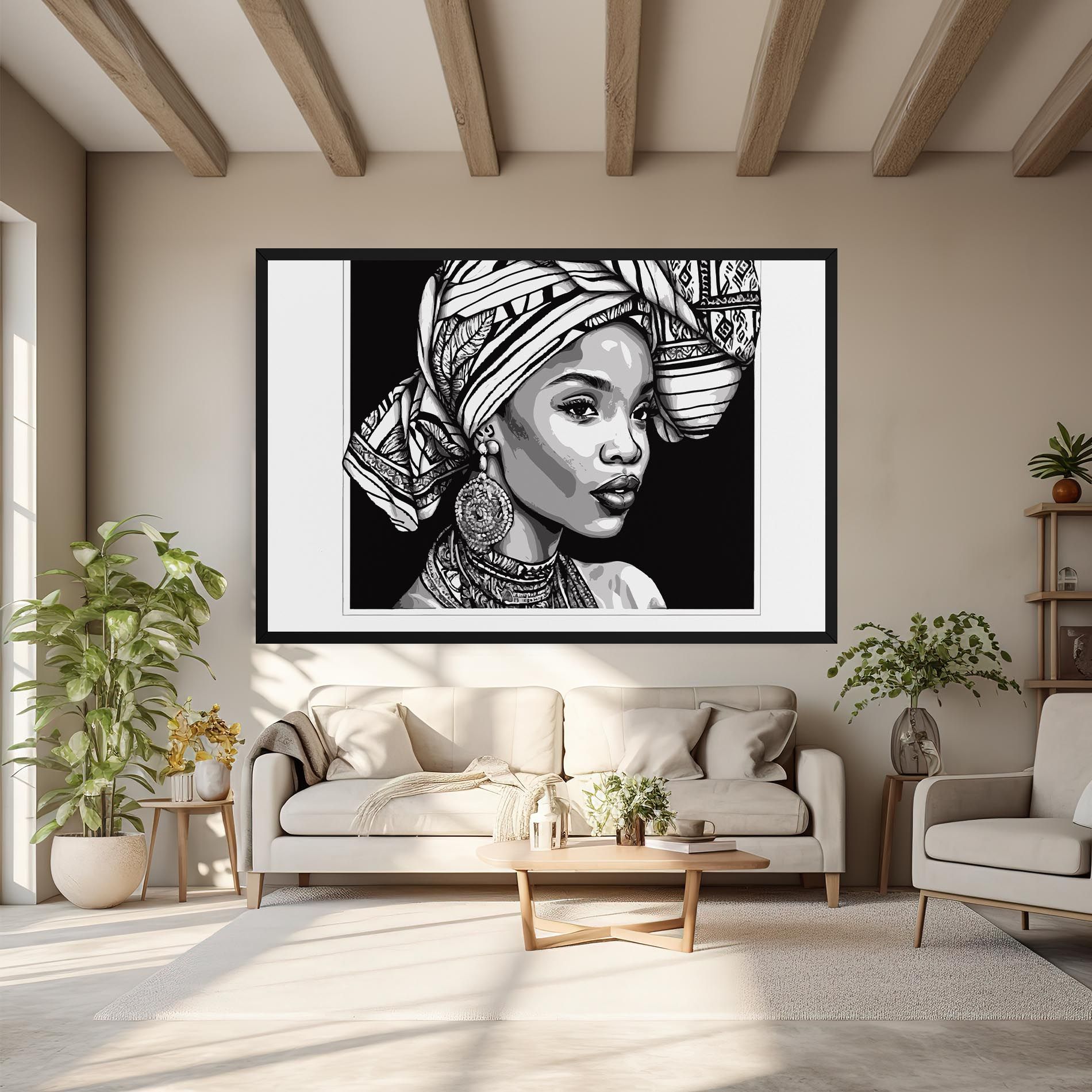 Beautiful African Lady mockup 6