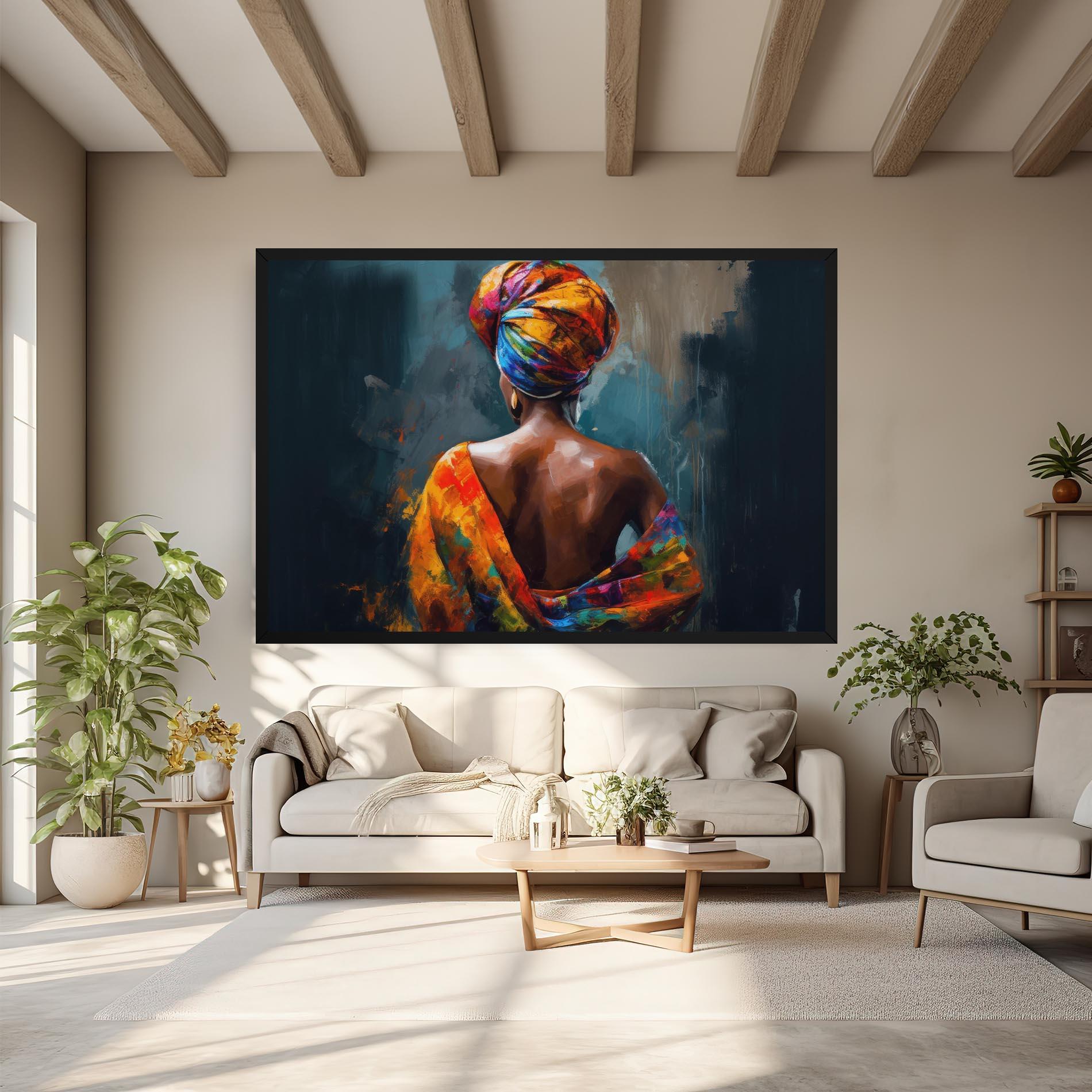 Leinwandbild Colorful Turban Woman mockup 6