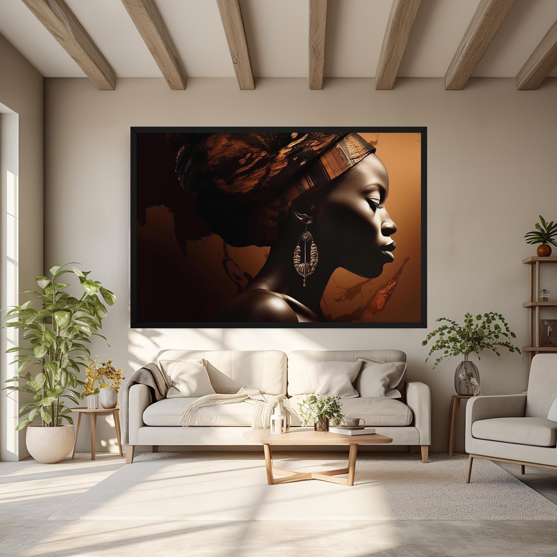 Leinwandbild Interesting African Earrings mockup 6