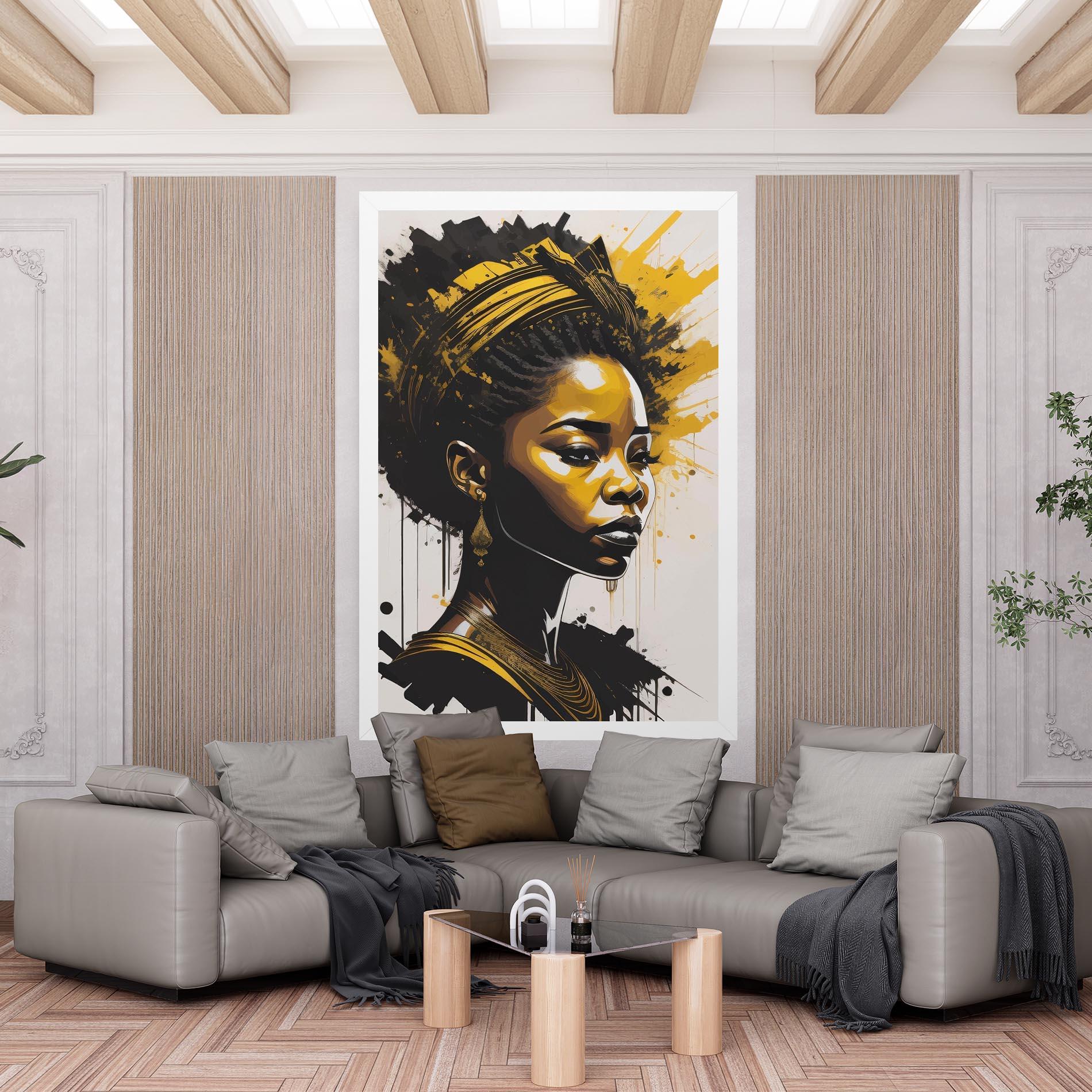 Leinwandbild Gold African Woman mockup 6
