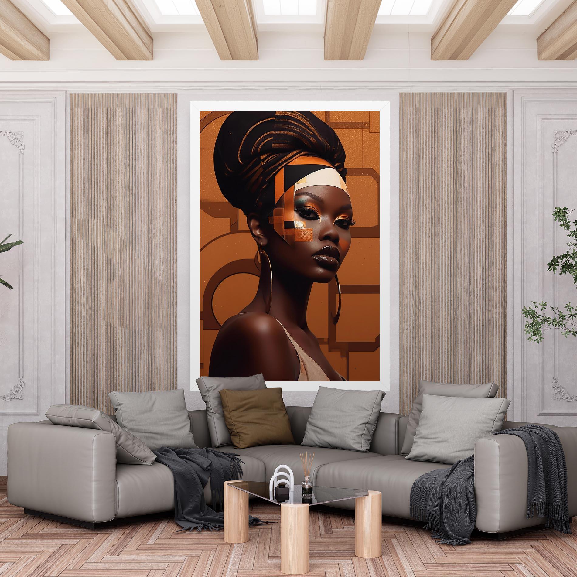 Leinwandbild Interesting African Makeup mockup 6