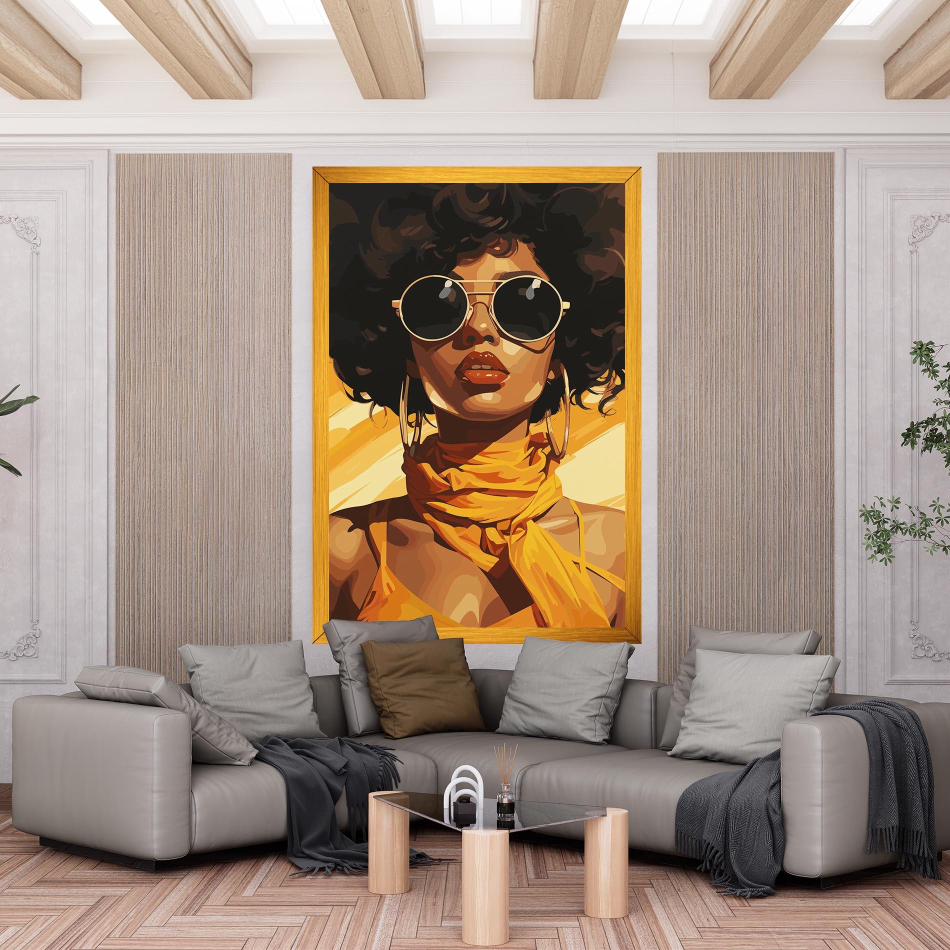 Leinwandbild African Yellow Woman mockup 6