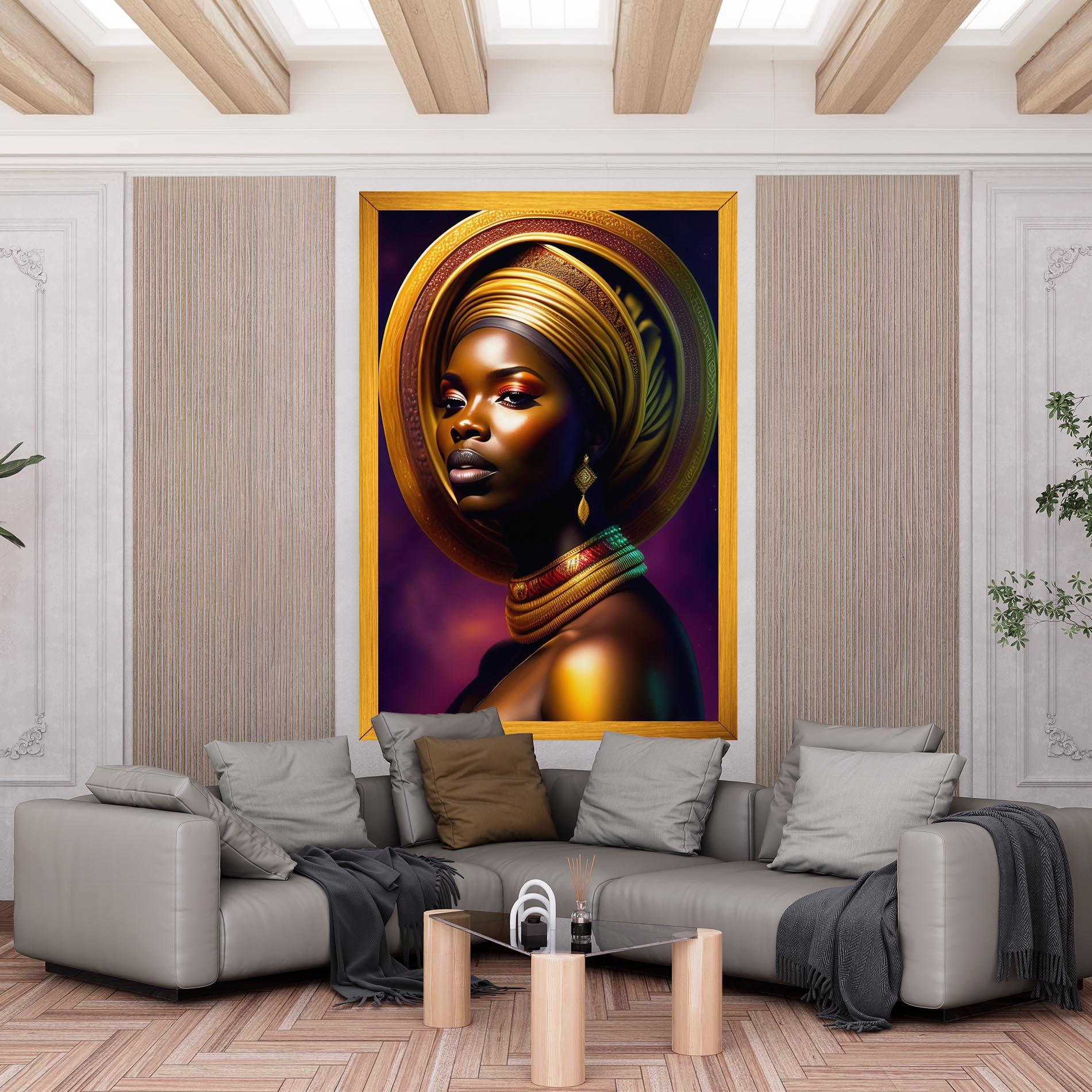 Leinwandbild Golden Crown Woman mockup 6