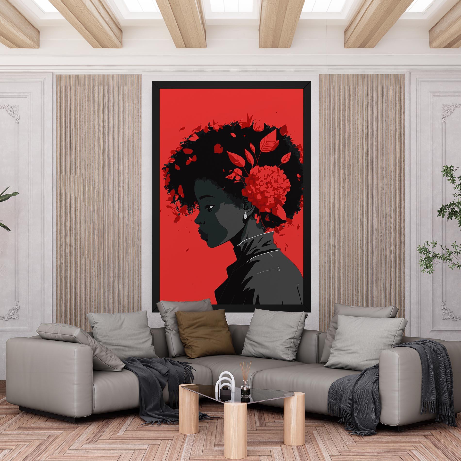 Leinwandbild African Red Flower mockup 6