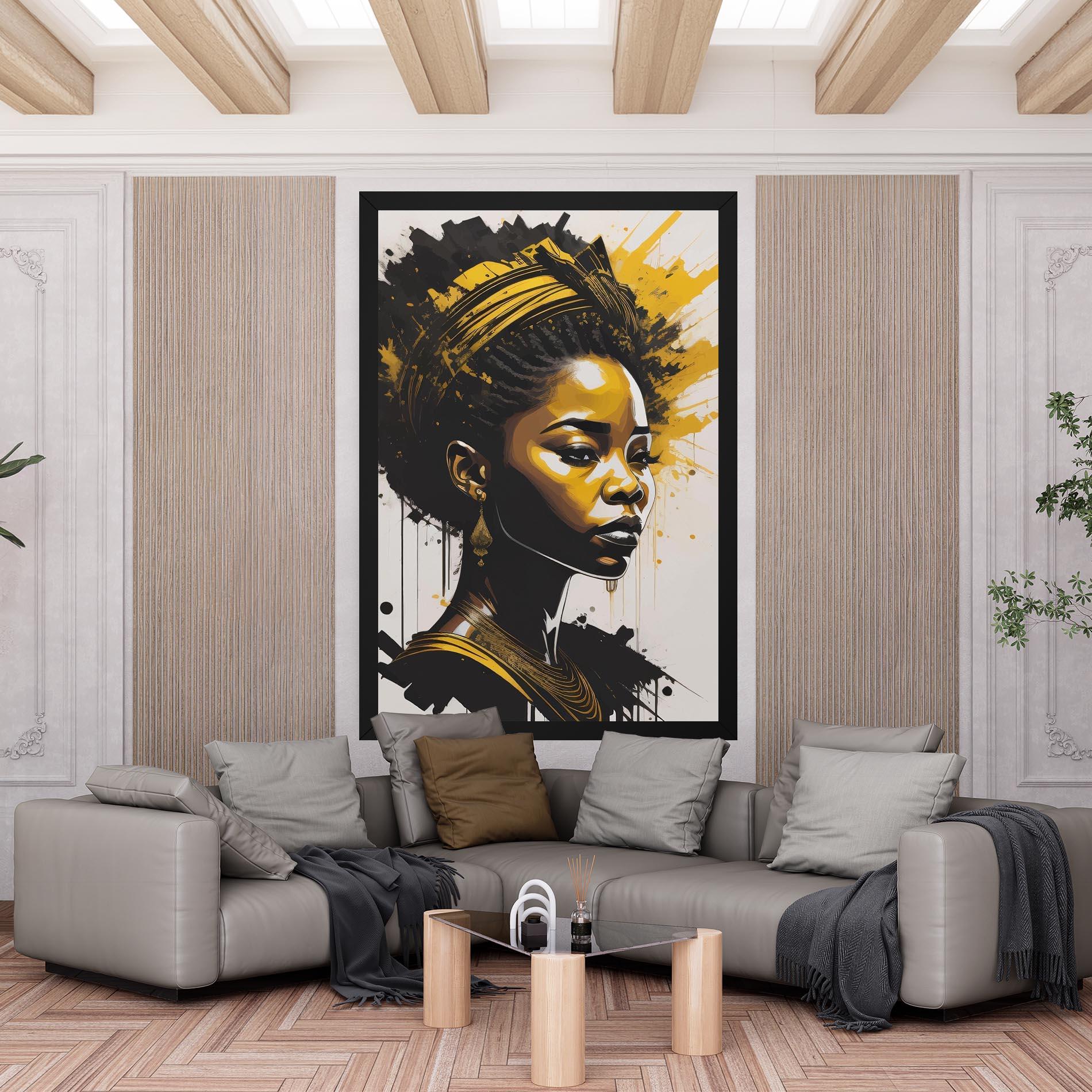 Leinwandbild Gold African Woman mockup 6