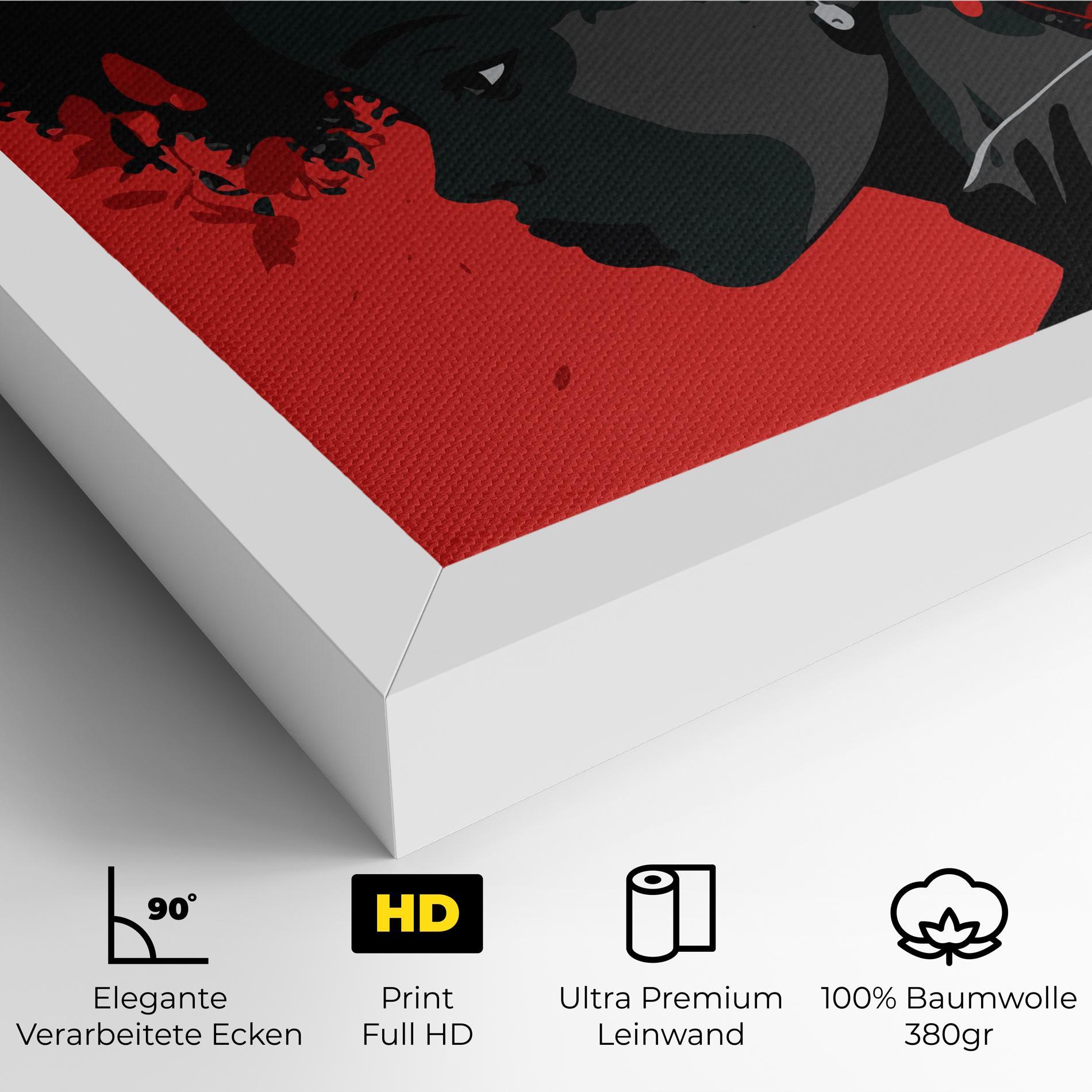 Leinwandbild African Red Flower mockup 4