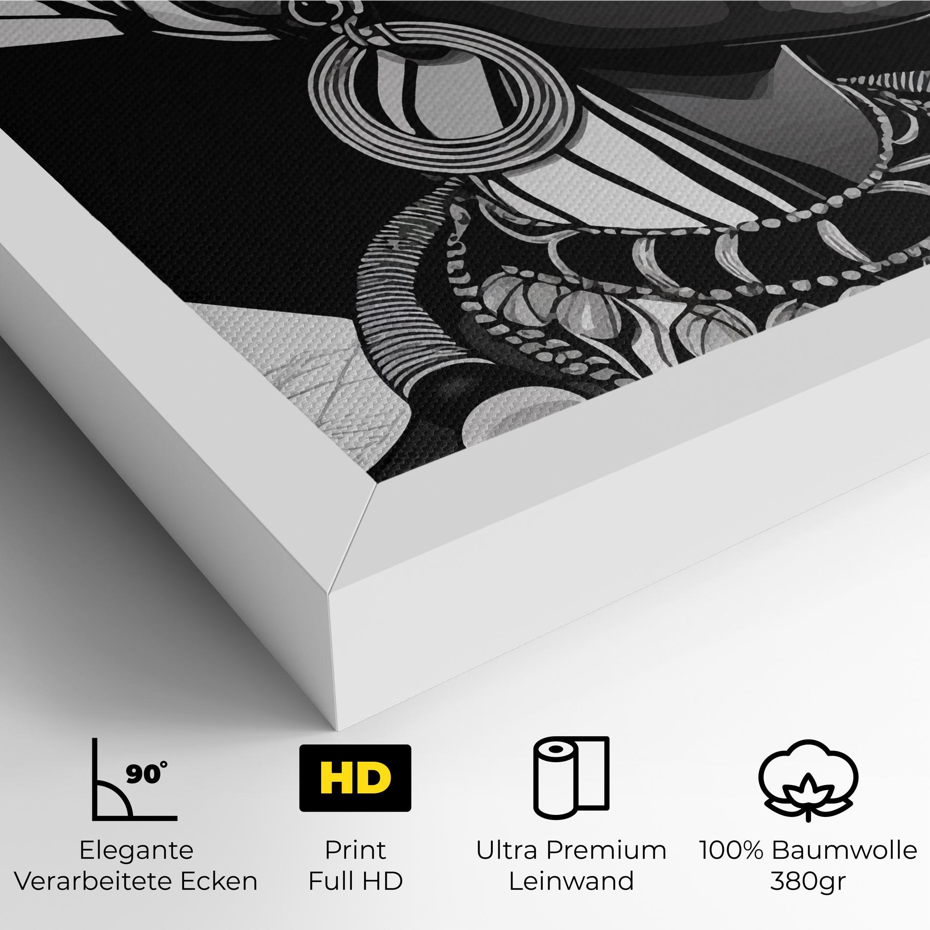Leinwandbild Black White African mockup 4