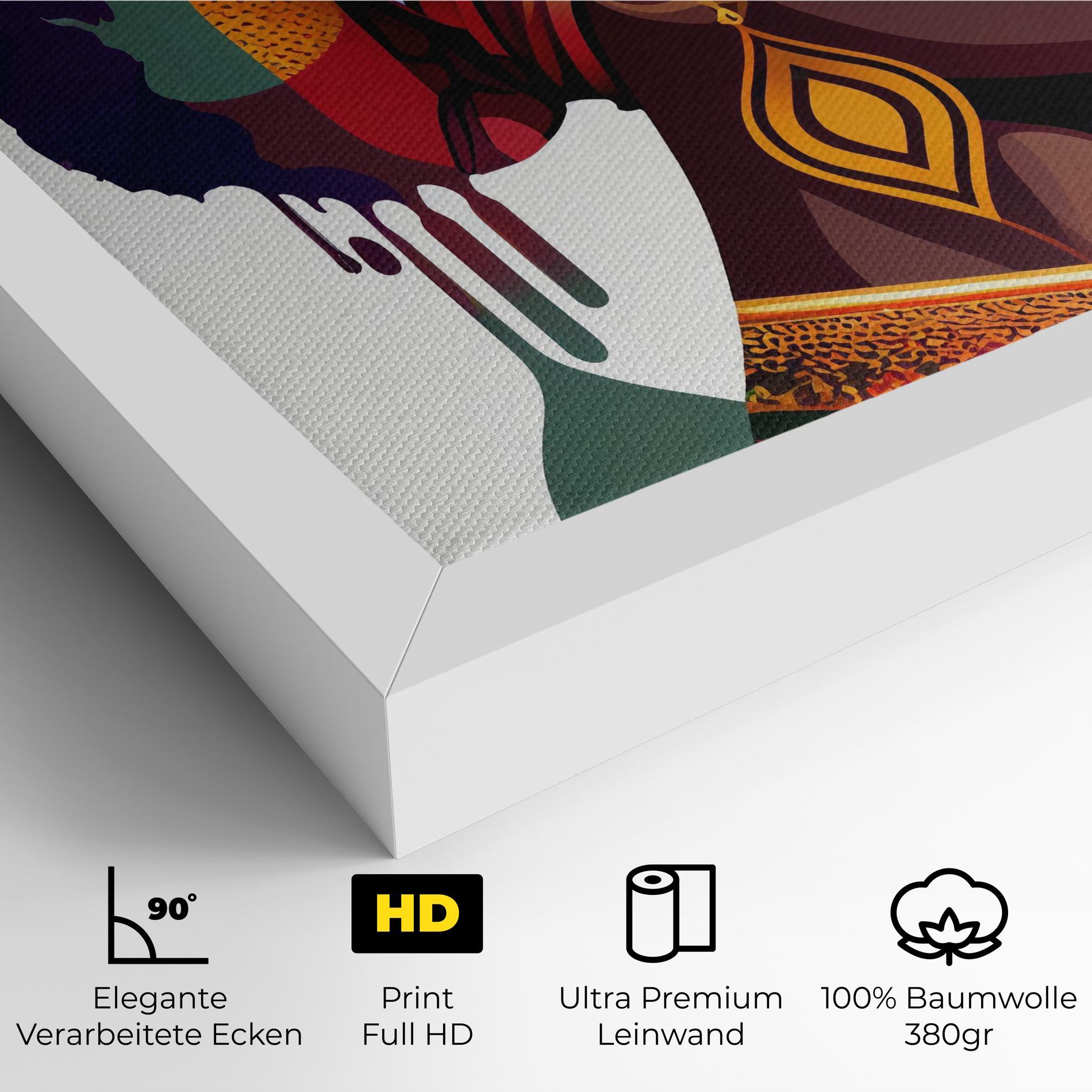 Leinwandbild Colorful African mockup 4