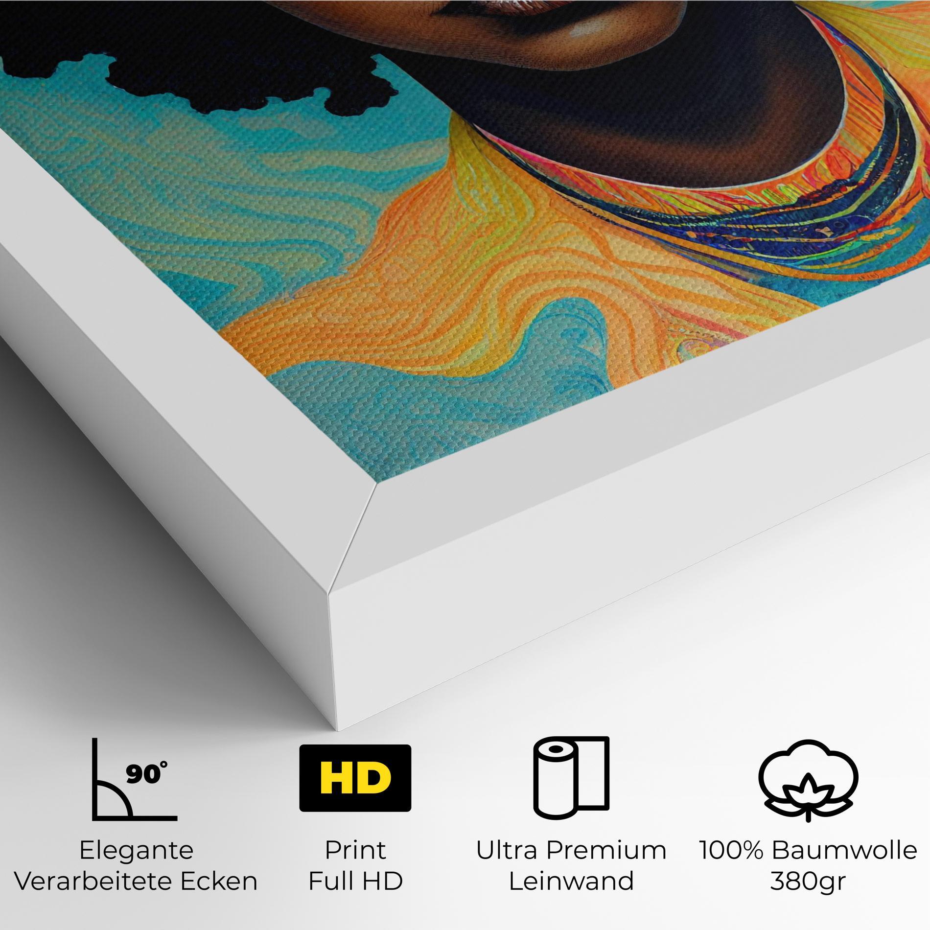 Leinwandbild Portrait With Flowers mockup 4