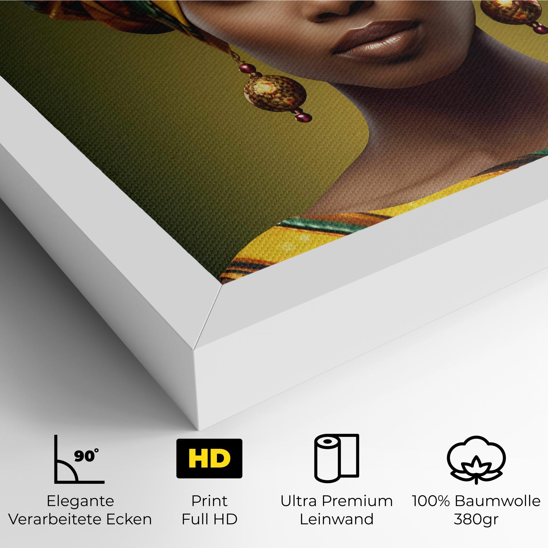 Leinwandbild Yellow Scarf Woman mockup 4