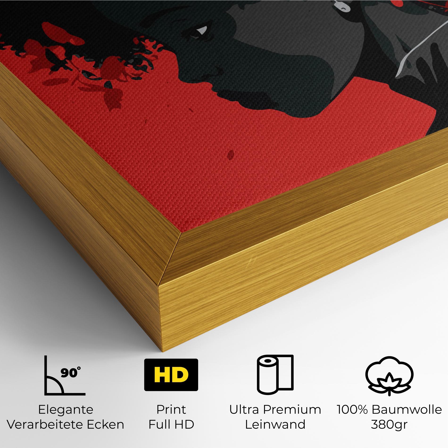 Leinwandbild African Red Flower mockup 4