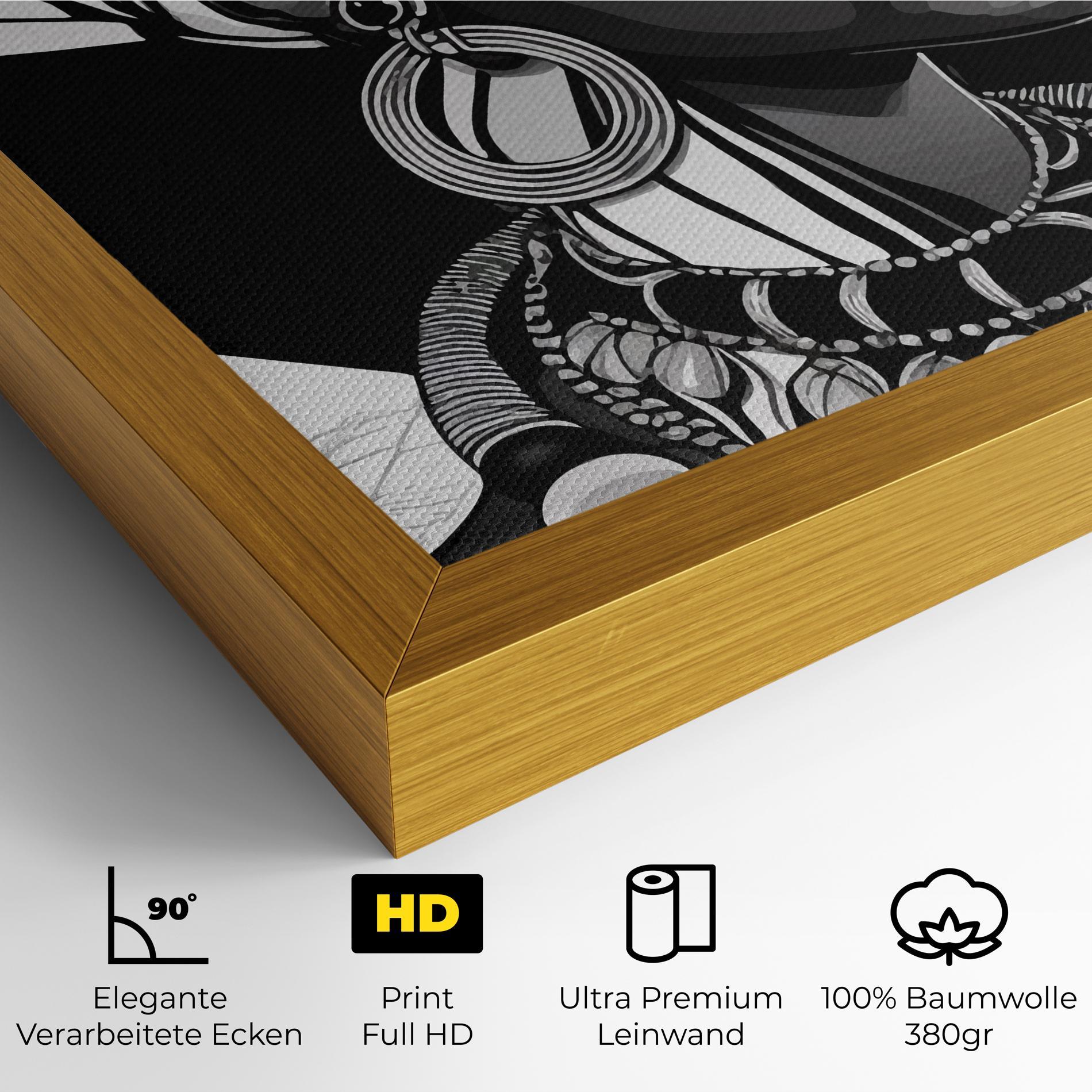 Leinwandbild Black White African mockup 4