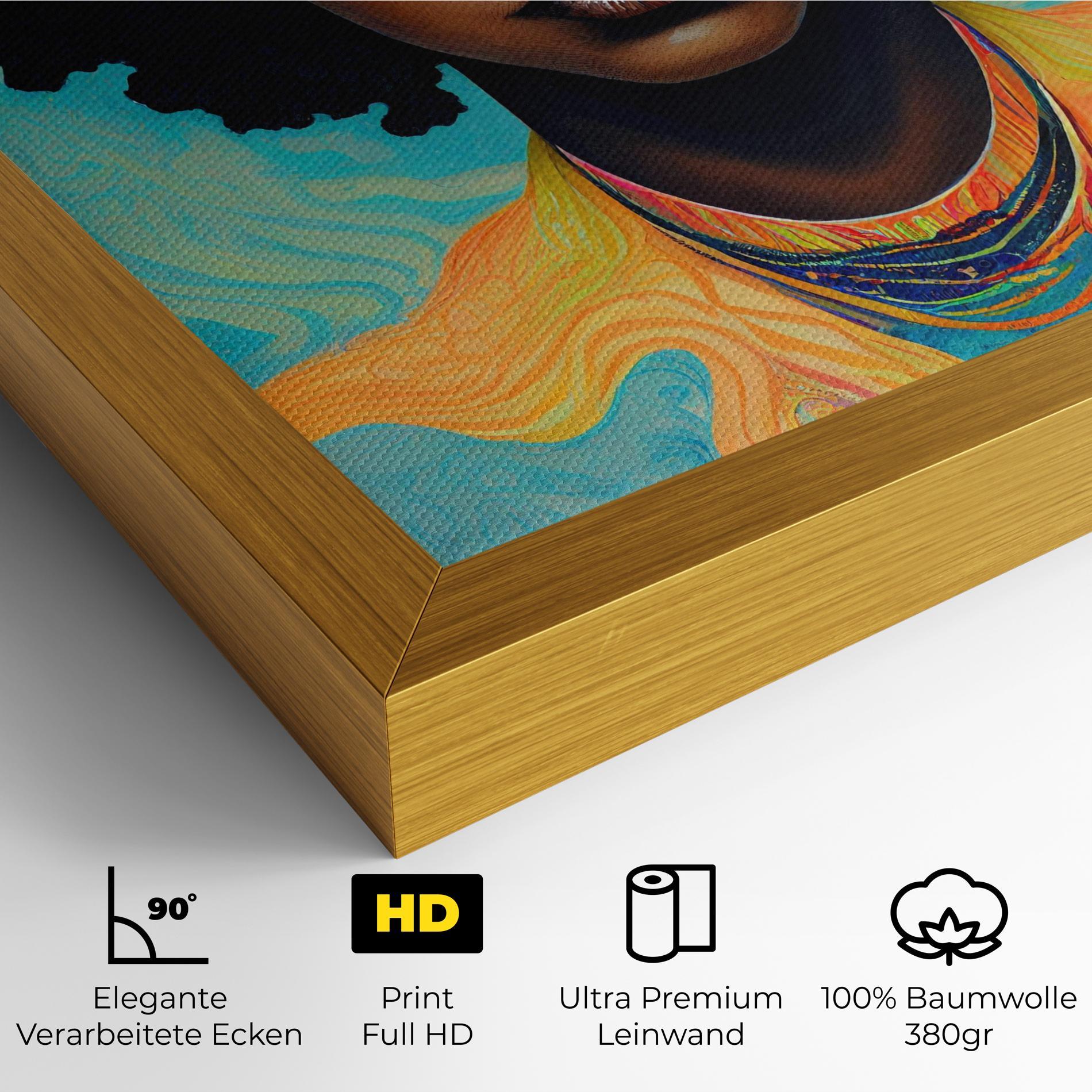 Leinwandbild Portrait With Flowers mockup 4