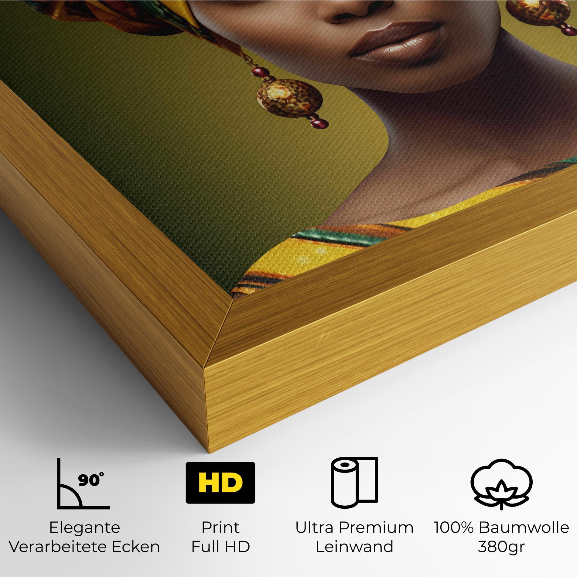 Leinwandbild Yellow Scarf Woman mockup 4