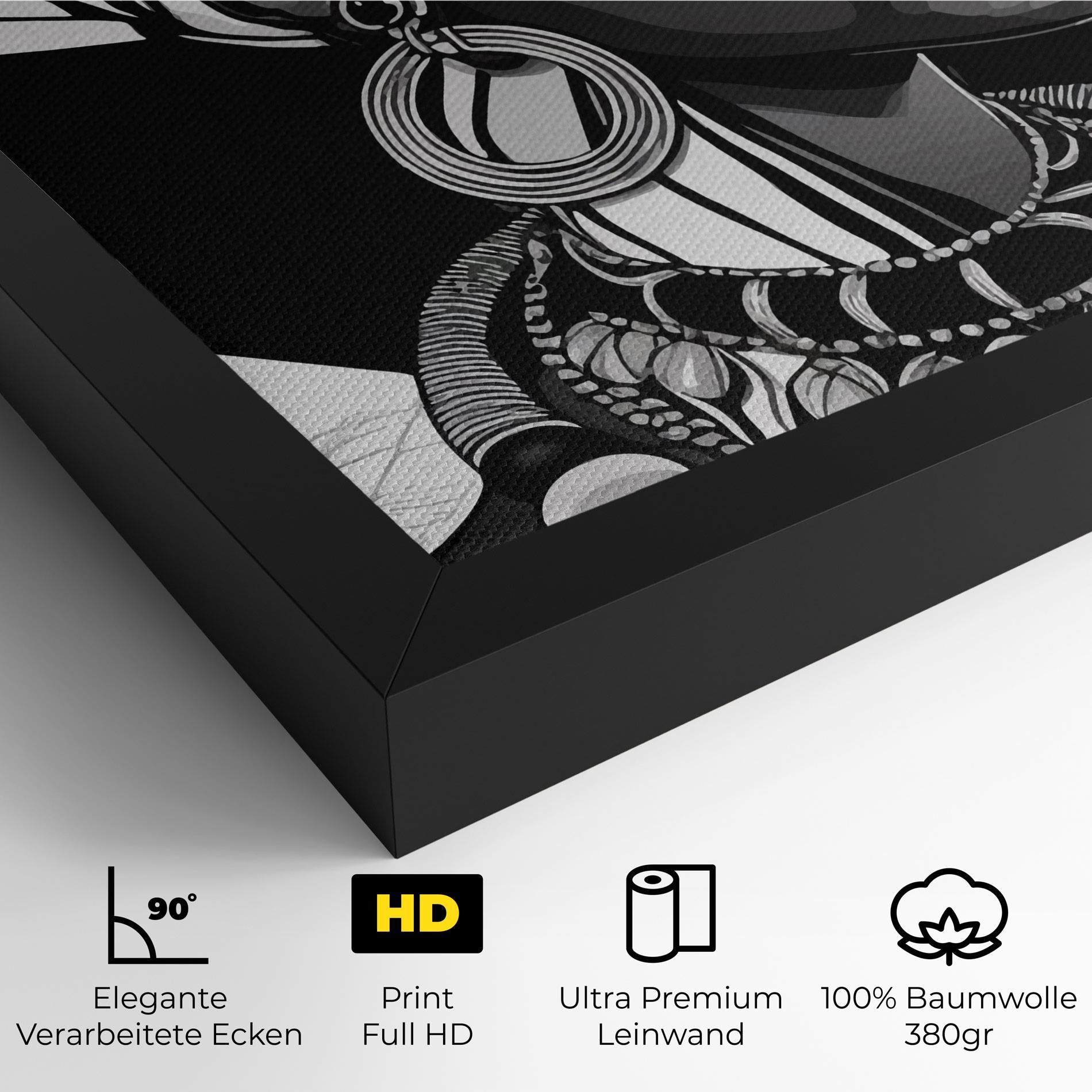 Leinwandbild Black White African mockup 4