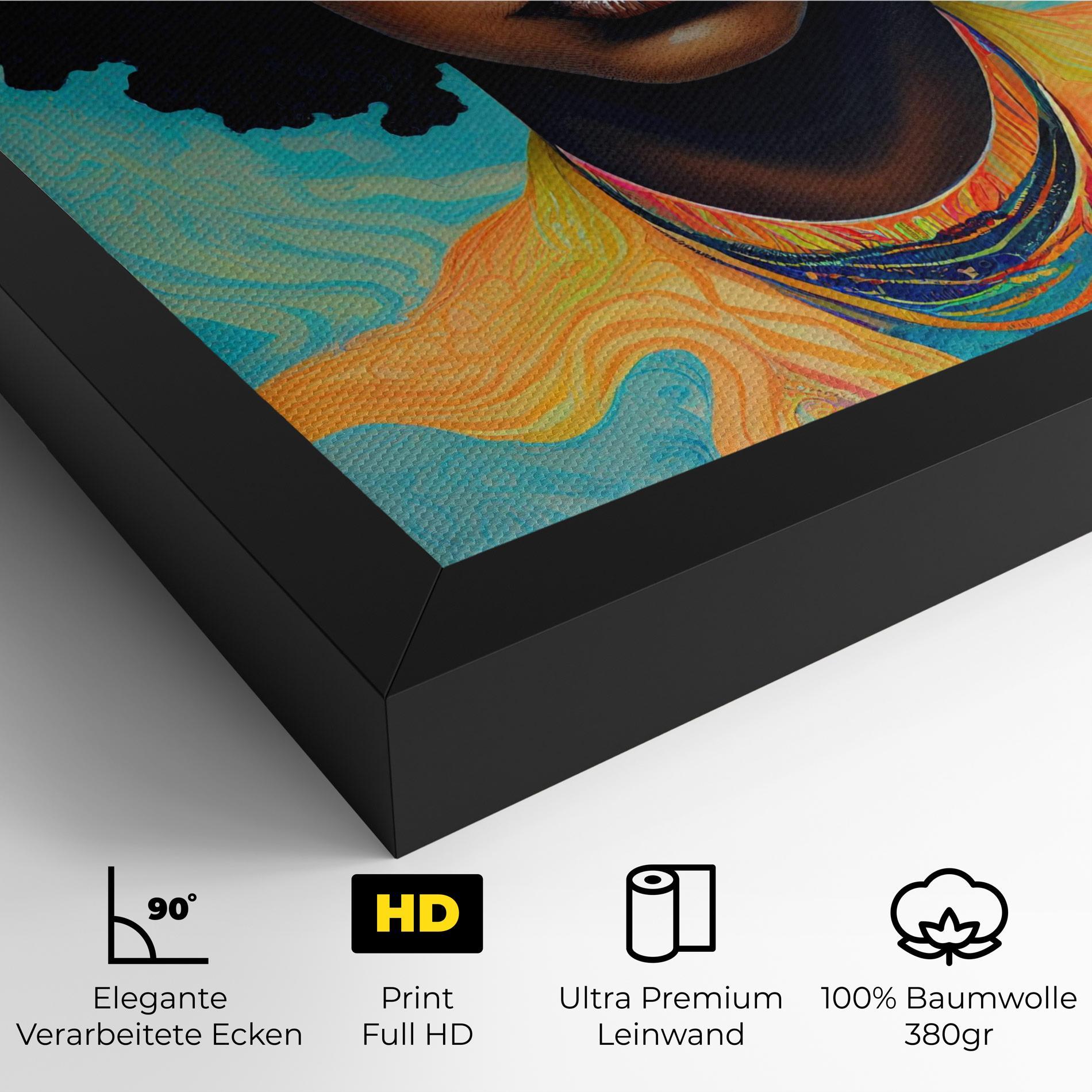 Leinwandbild Portrait With Flowers mockup 4