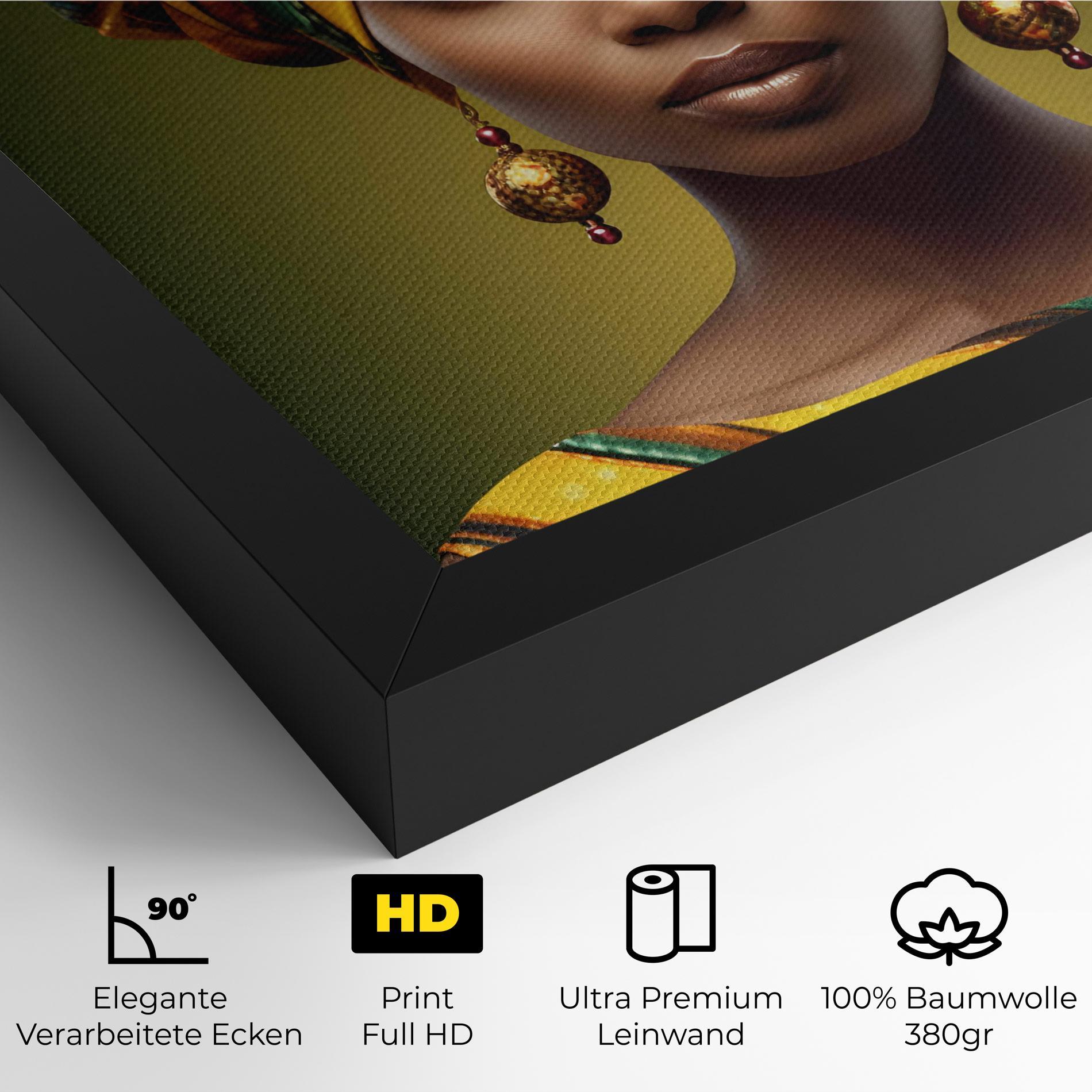 Leinwandbild Yellow Scarf Woman mockup 4