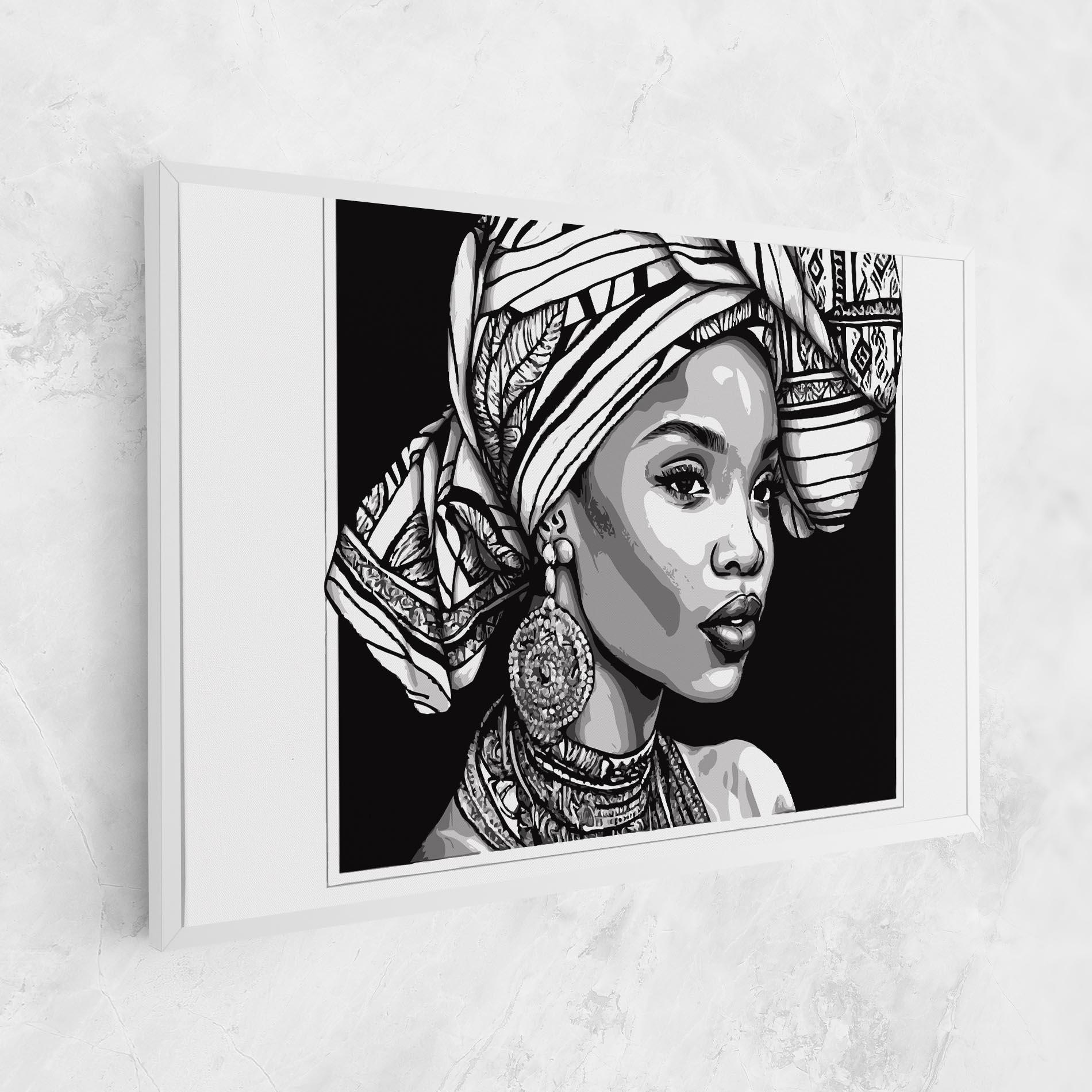 Leinwandbild Beautiful African Lady mockup 1