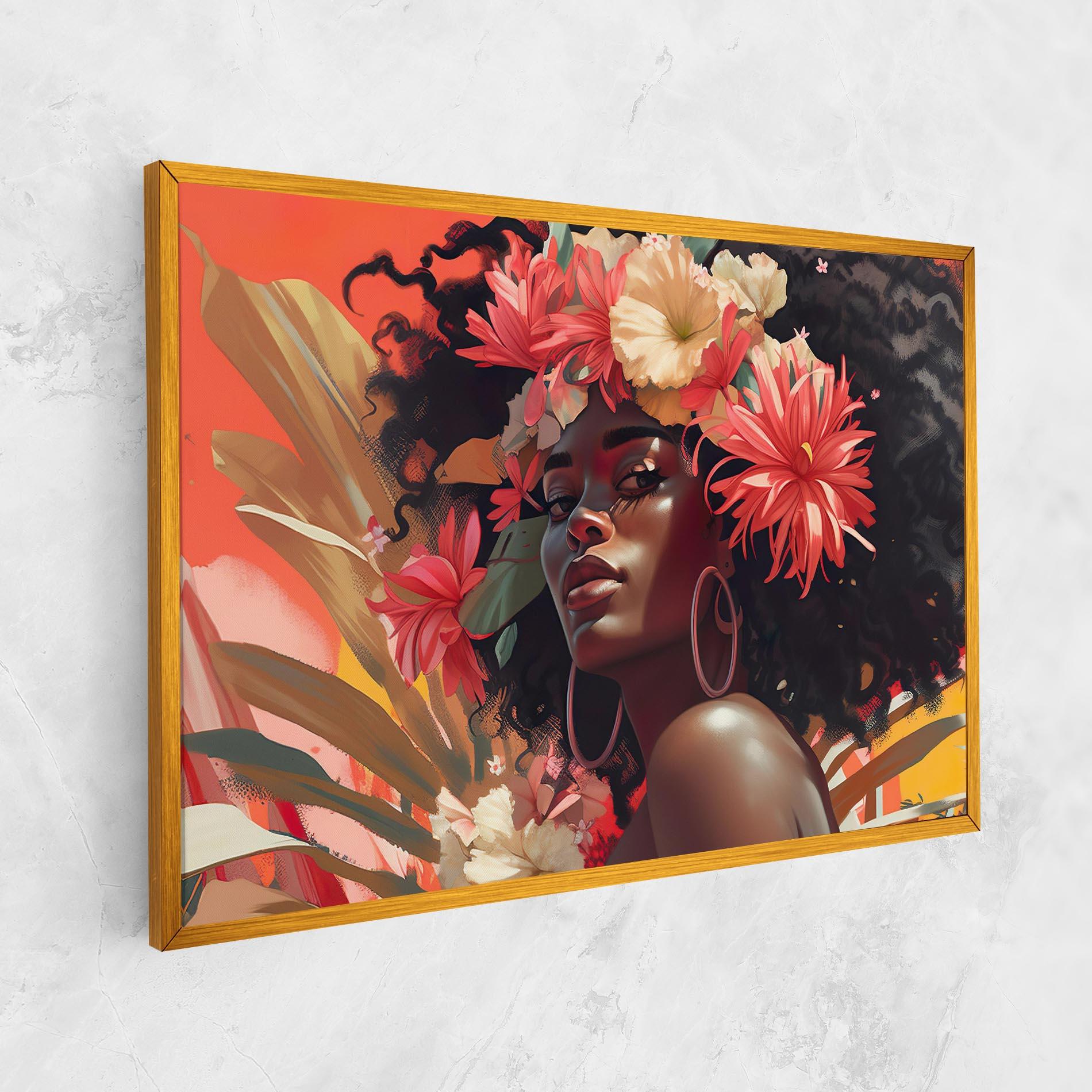 Leinwandbild African Flower Woman mockup 1