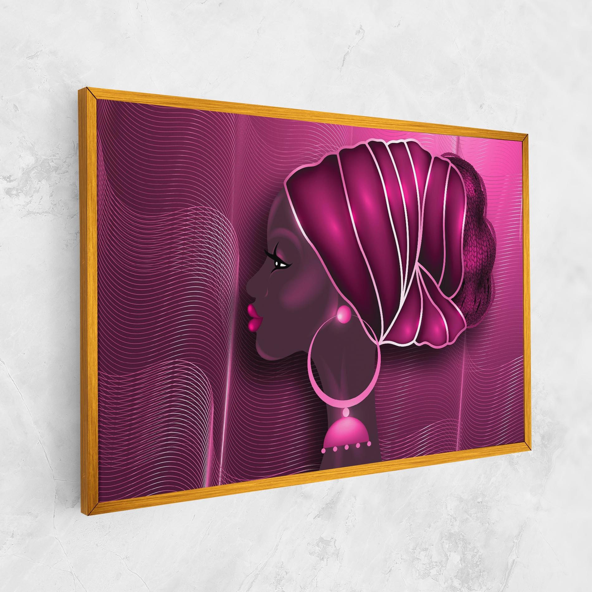 Leinwandbild African Pink Woman mockup 1